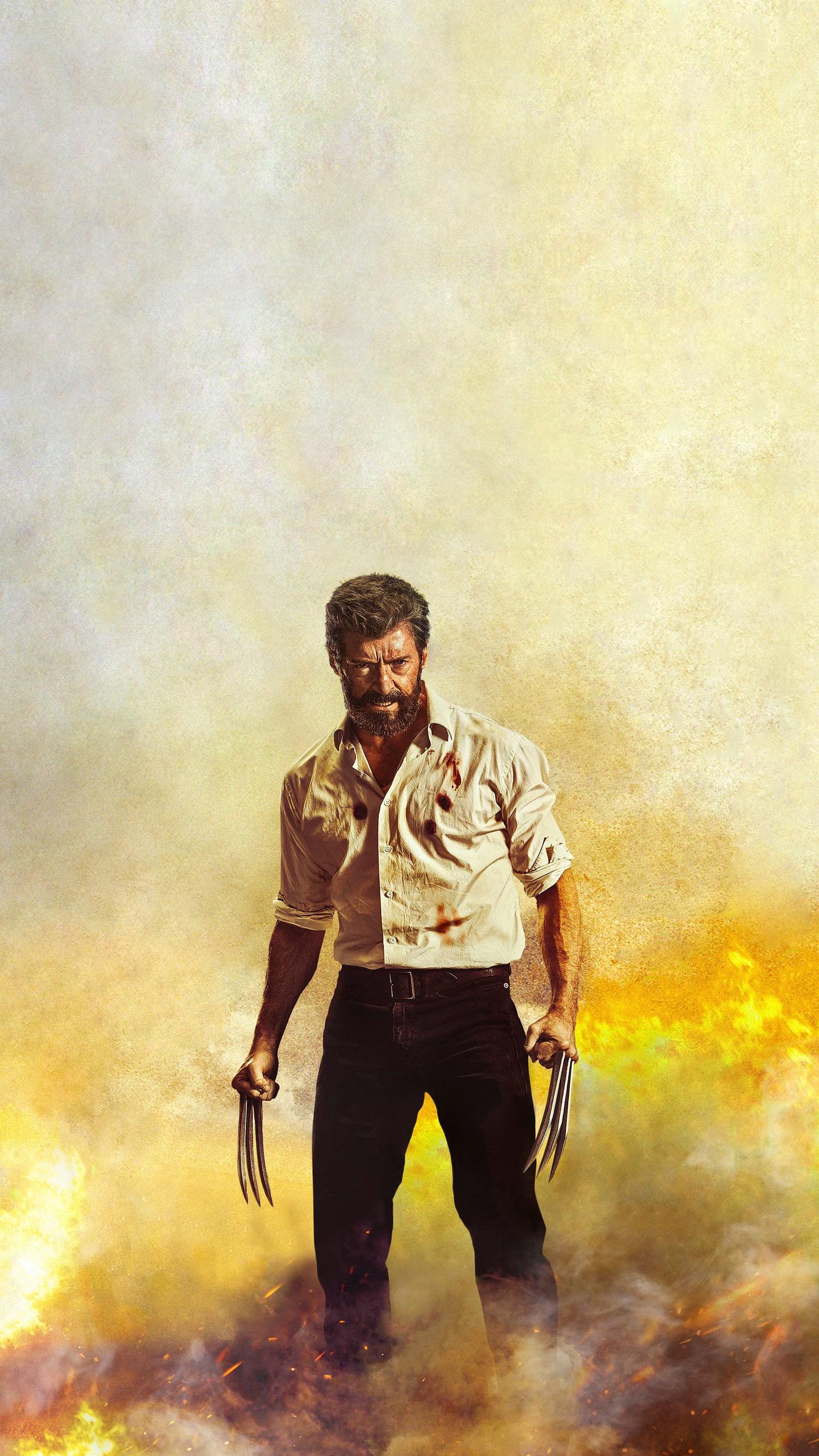 Hugh Jackman, Logan movie, 4K phone wallpaper, Wolverine artwork, 1540x2740 HD Phone