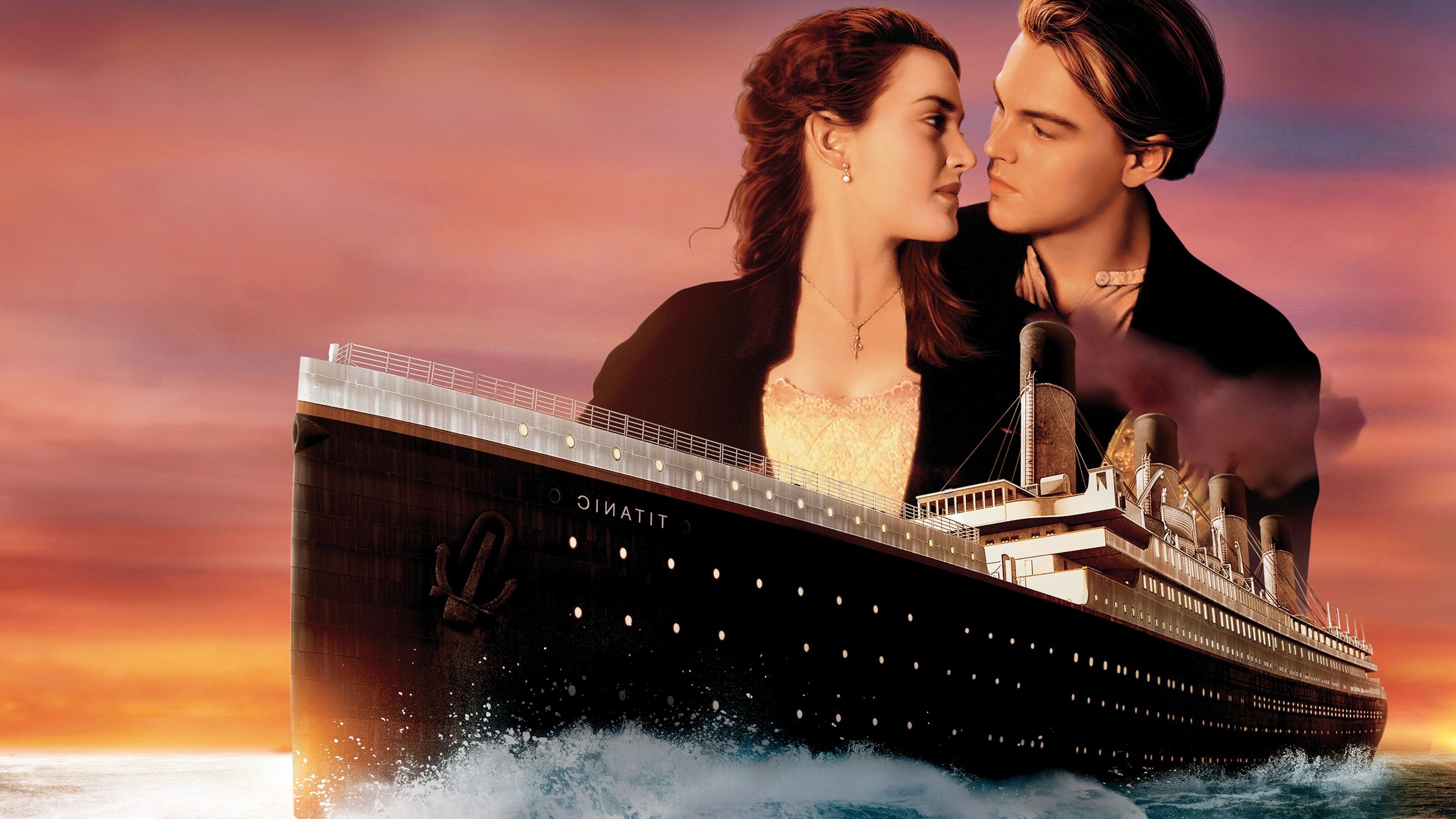 Titanic movie, Romance on ship, Tragic love story, Leonardo DiCaprio, 3840x2160 4K Desktop
