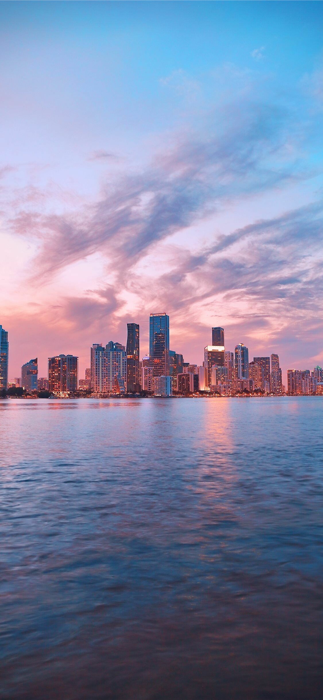 United States: Miami, Florida, Cityscape, Skyscrapers. 1130x2440 HD Background.