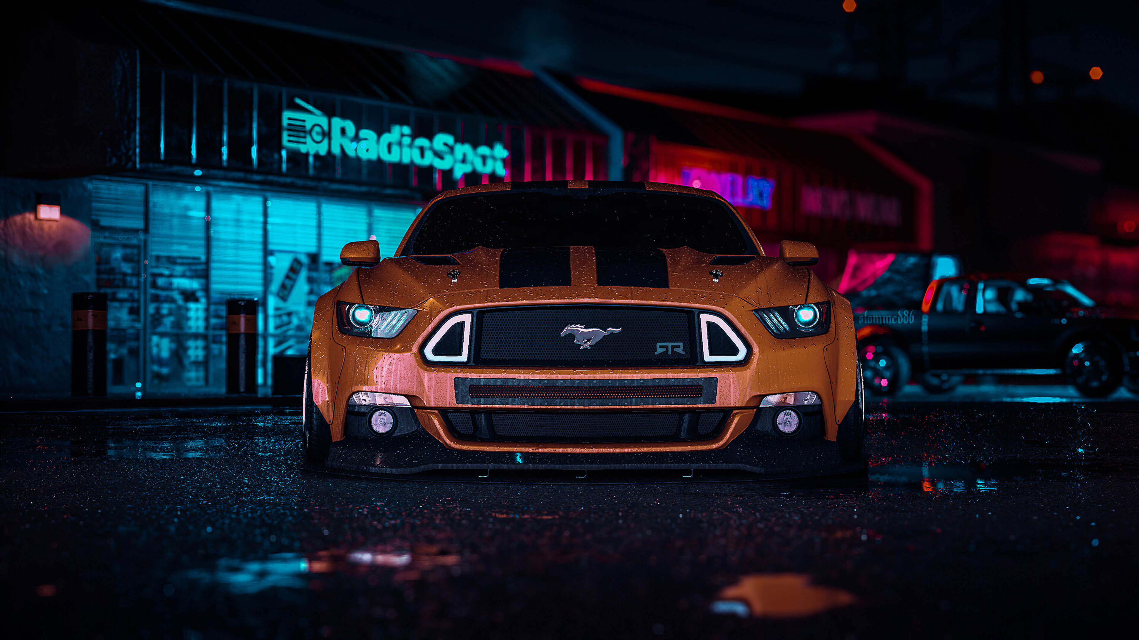 Ford: One of the oldest American automobile manufacturers, Mustang RTR, Iconic cars. 3840x2160 4K Background.