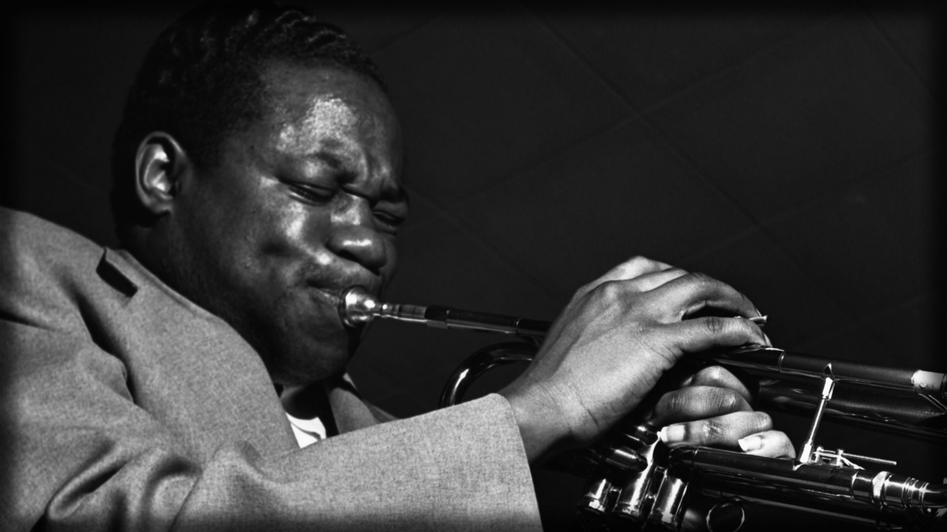 Trumpet: Clifford Brown, An American jazz trumpeter and composer, Virtuosity and his improvisations. 1920x1080 Full HD Background.