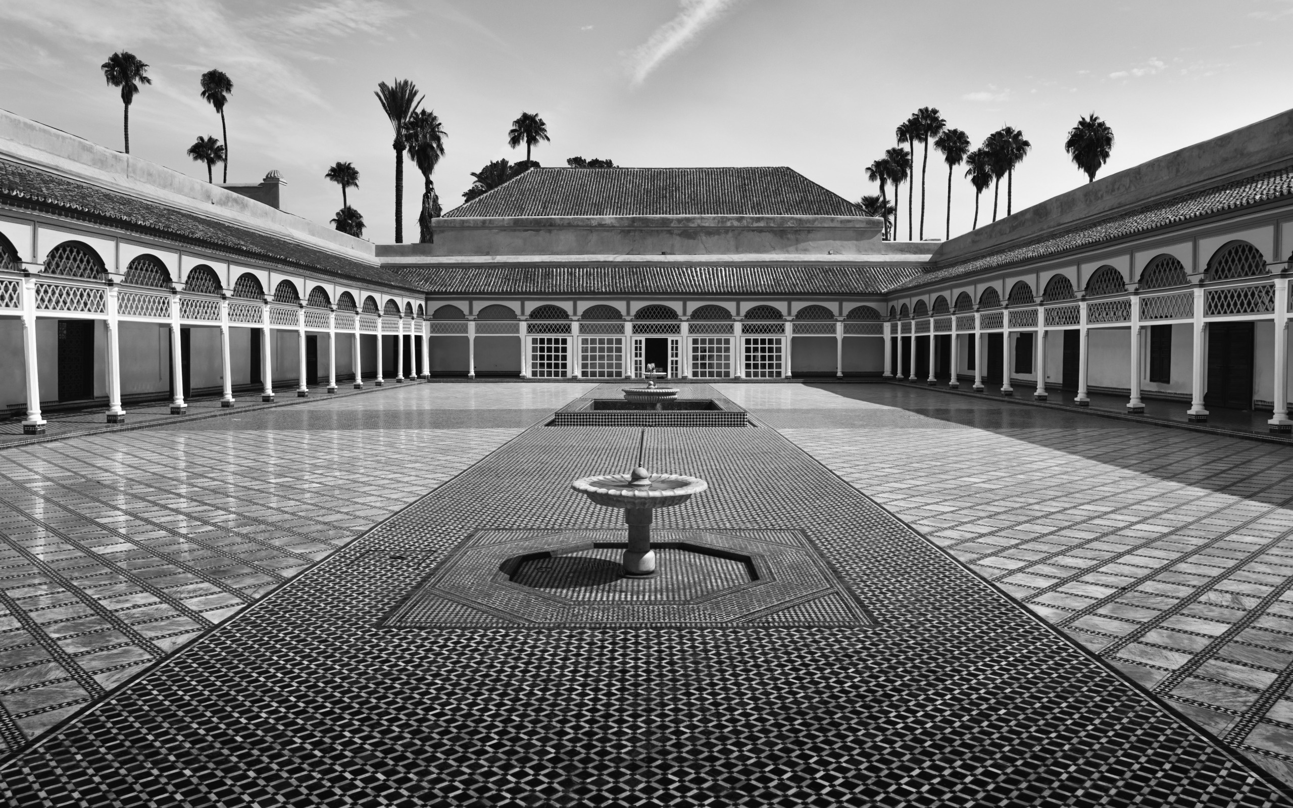 Yard Morocco Marrakech, Bahia Palace section, City in resolution, Exquisite landscape, 2560x1600 HD Desktop