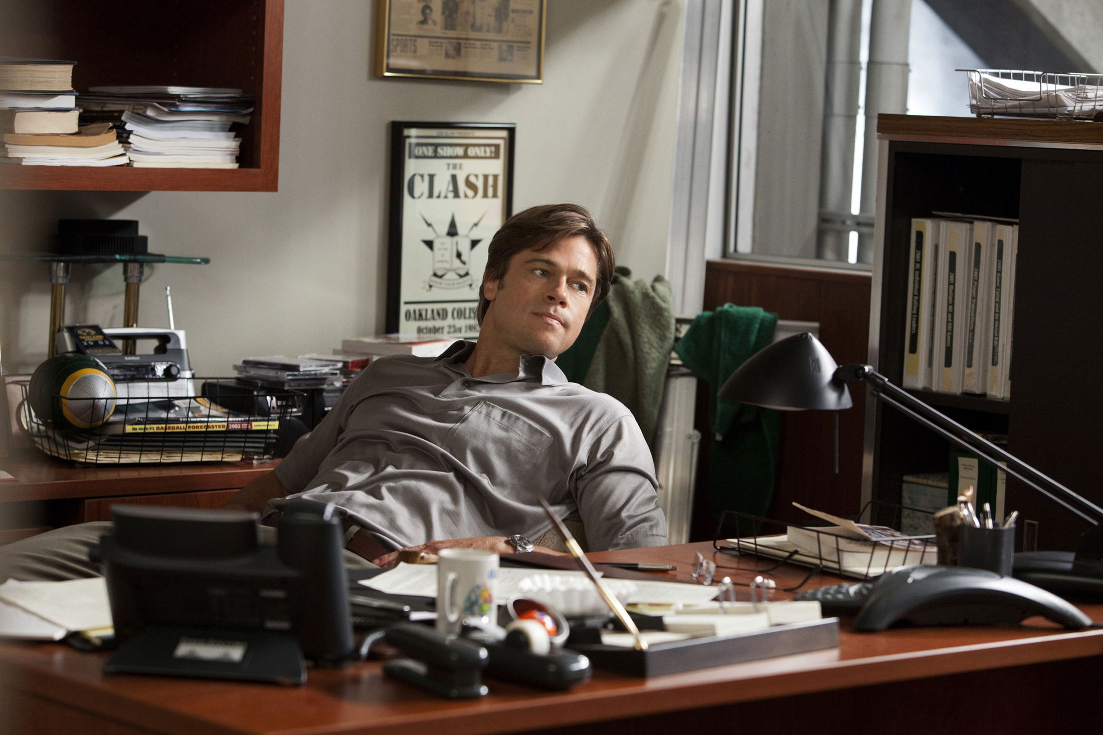 Moneyball: Brad Pitt as Billy Beane, front office executive of the Oakland Athletics. 2200x1470 HD Background.