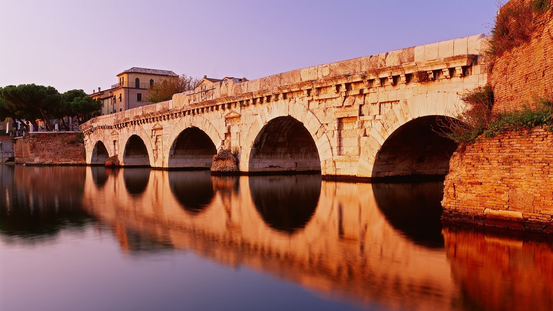 Rimini, Ponte di Tiberio, Historical landmark, Architectural marvel, 1920x1080 Full HD Desktop