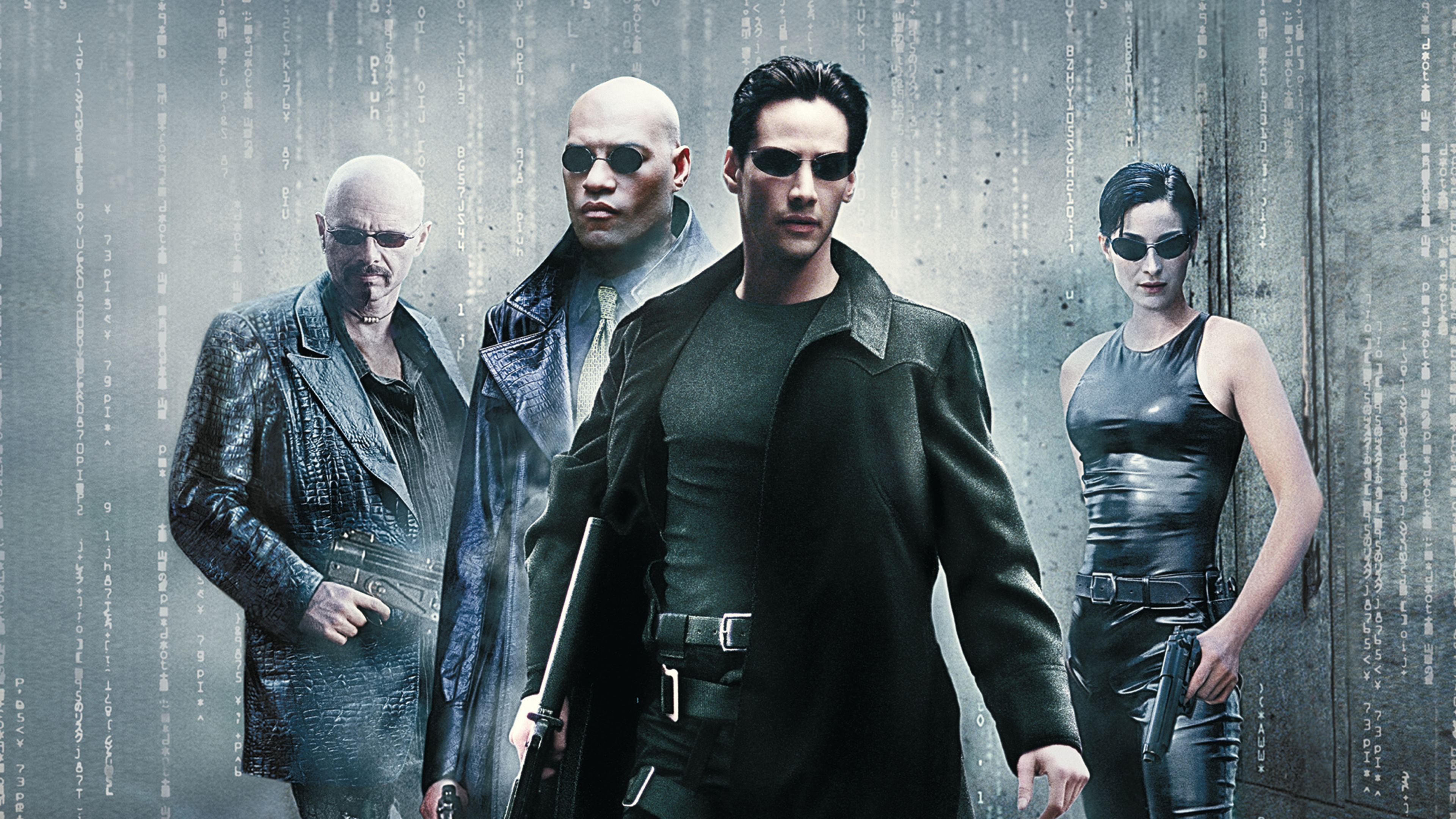 The Matrix: A rebellion against the machines, Morpheus, Trinity, Cypher, Neo. 3840x2160 4K Wallpaper.