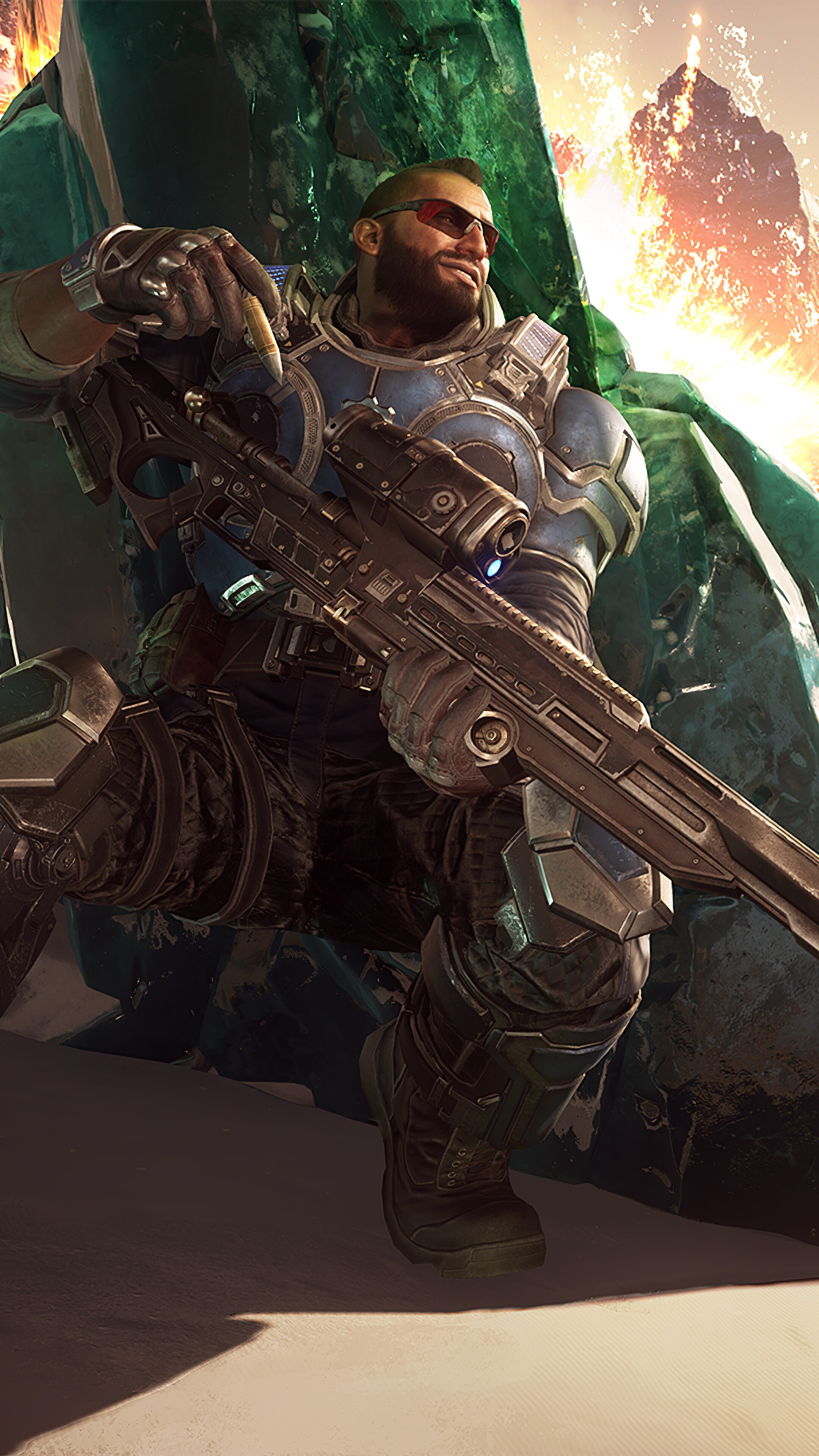 Gears of War: First Lieutenant Fahz Chutani, Delta-One, Sierra-One, Unreal Engine. 2160x3840 4K Wallpaper.