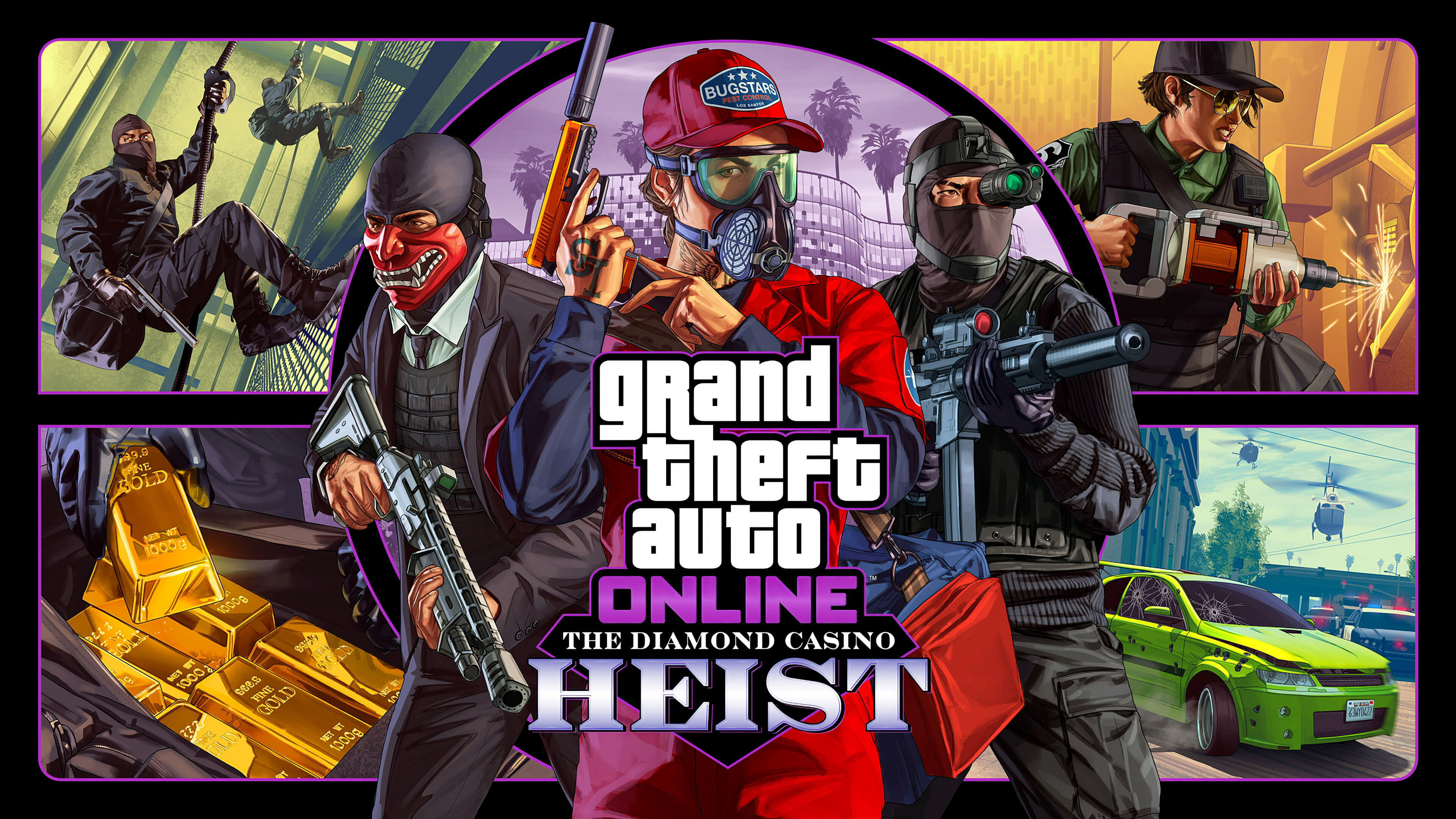 Grand Theft Auto 5: The Diamond Casino Heist, A content update for GTA Online, Released on December 12th, 2019. 3840x2160 4K Background.