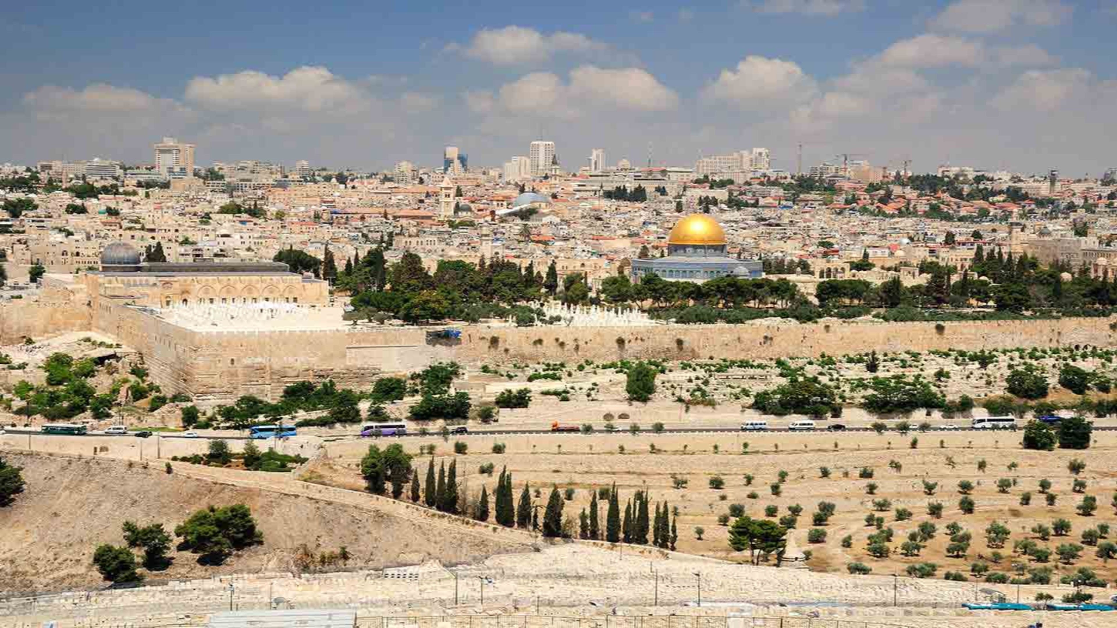Jerusalem: Mount of Olives, Landscape, Holy city. 3840x2160 4K Wallpaper.