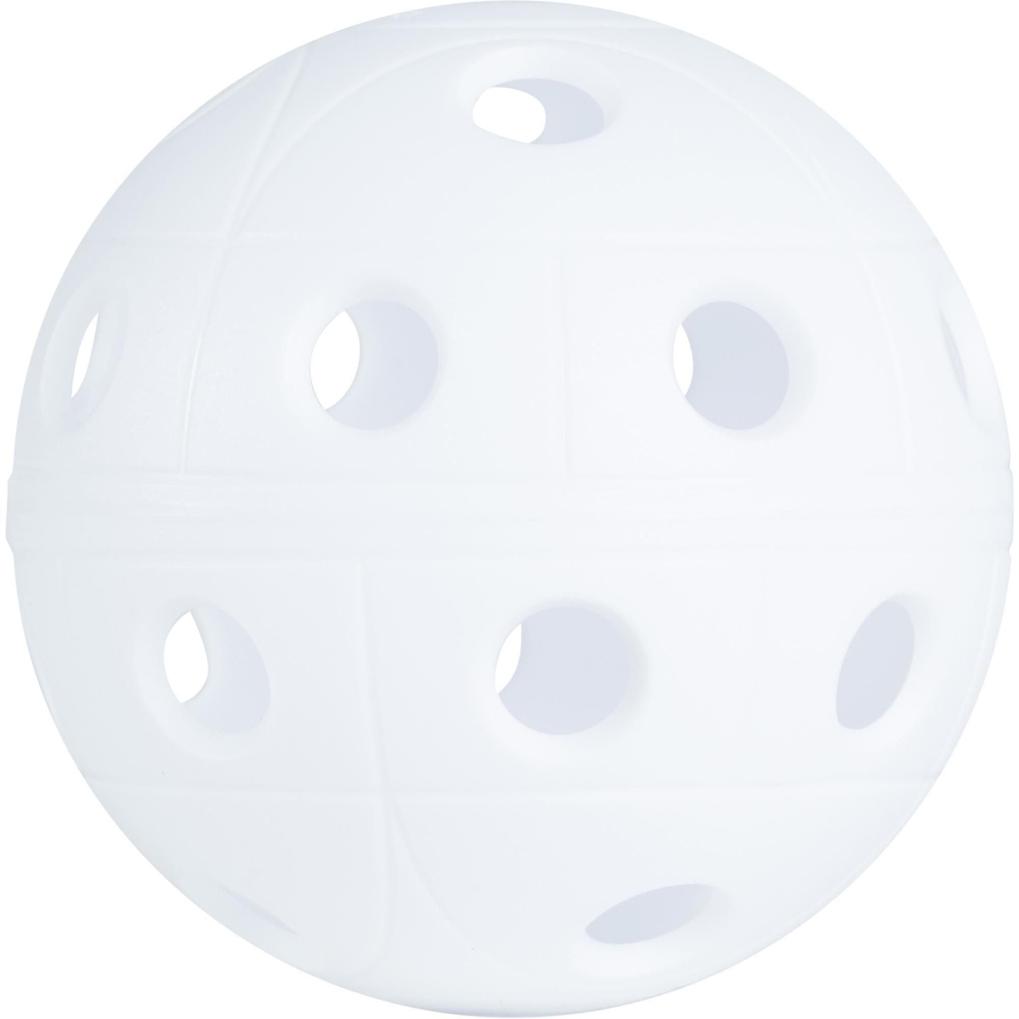 Floorball: A standard game ball that has 26 holes in it and is made with aerodynamic technology. 2000x2000 HD Background.