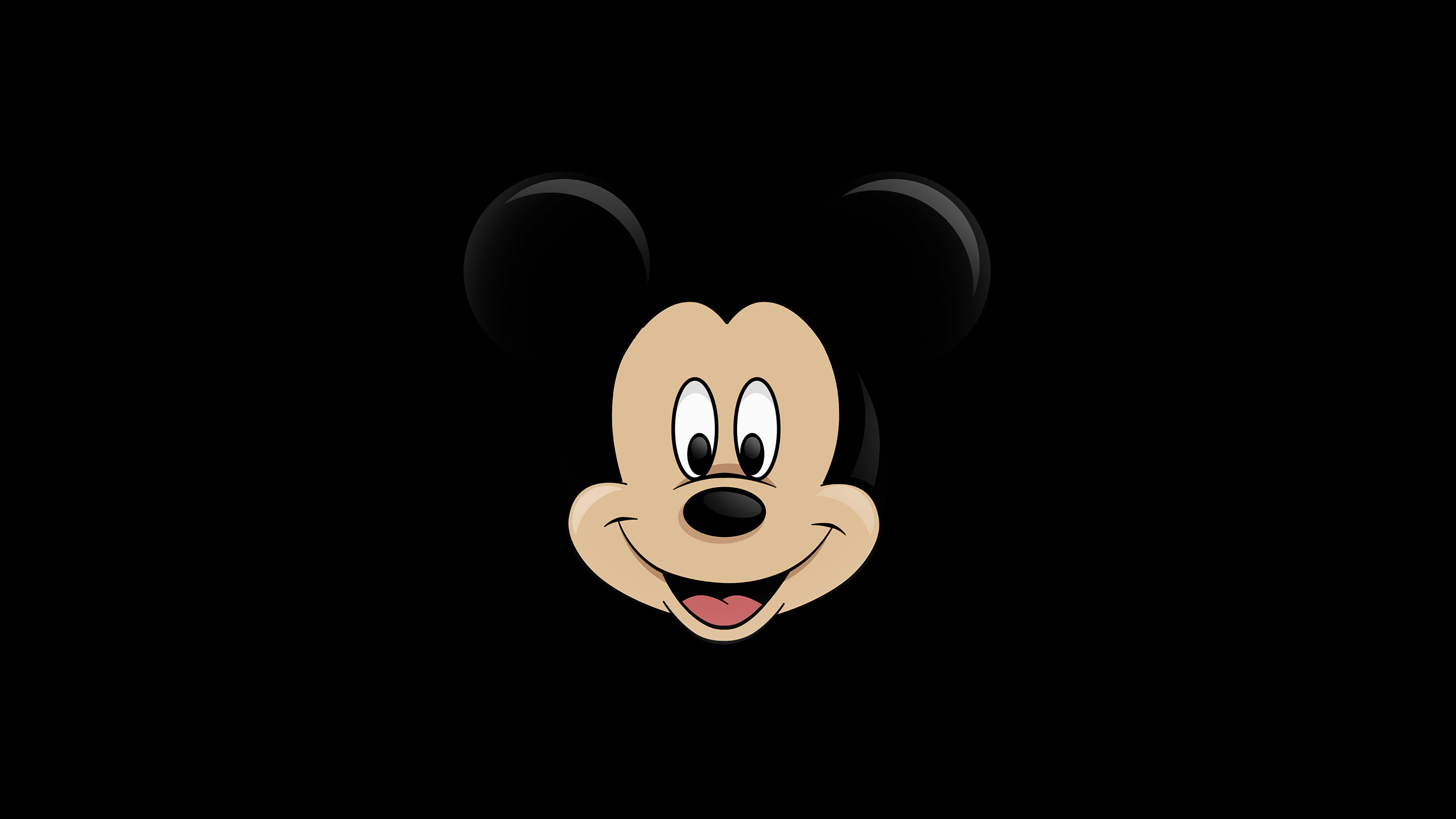 Dark logo of Mickey Mouse, Disney-inspired design, Striking visuals, 3840x2160 4K Desktop