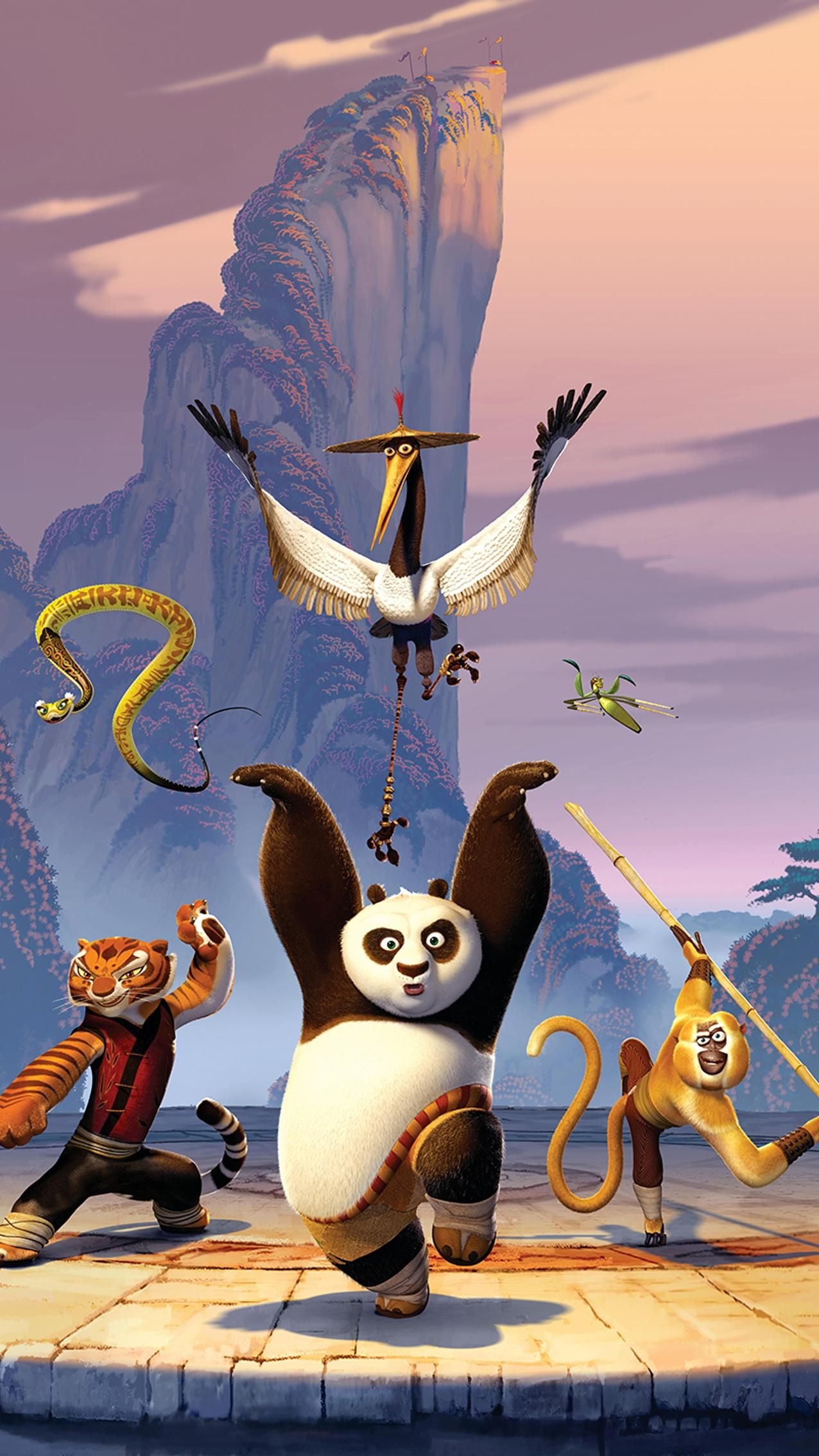 Kung Fu Panda, Frozen movie, Captivating wallpaper, Animated adventure, 1280x2270 HD Handy
