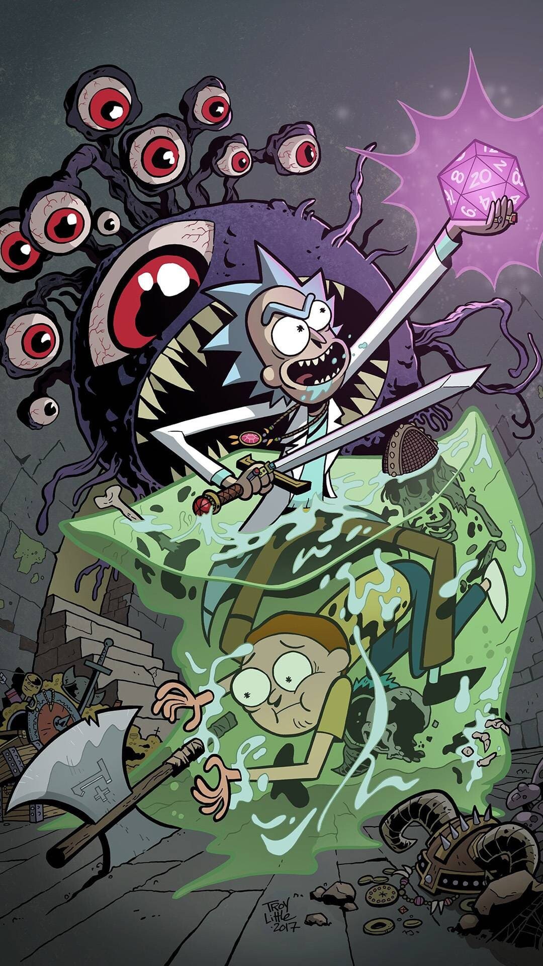 Rick and Morty: The show airs on Adult Swim, Animated sitcom. 1080x1920 Full HD Wallpaper.