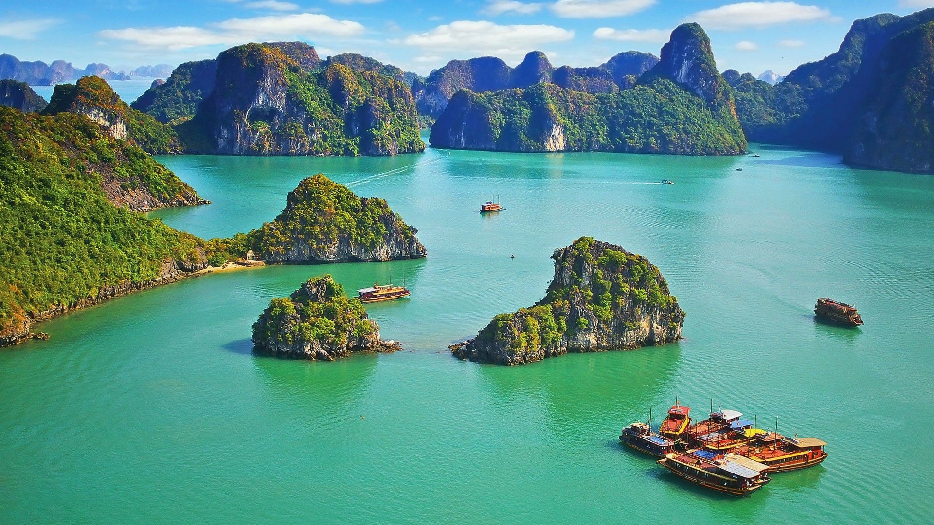 Halong Bay, Vietnam's charm, Alluring landscapes, Picturesque views, 1920x1080 Full HD Desktop