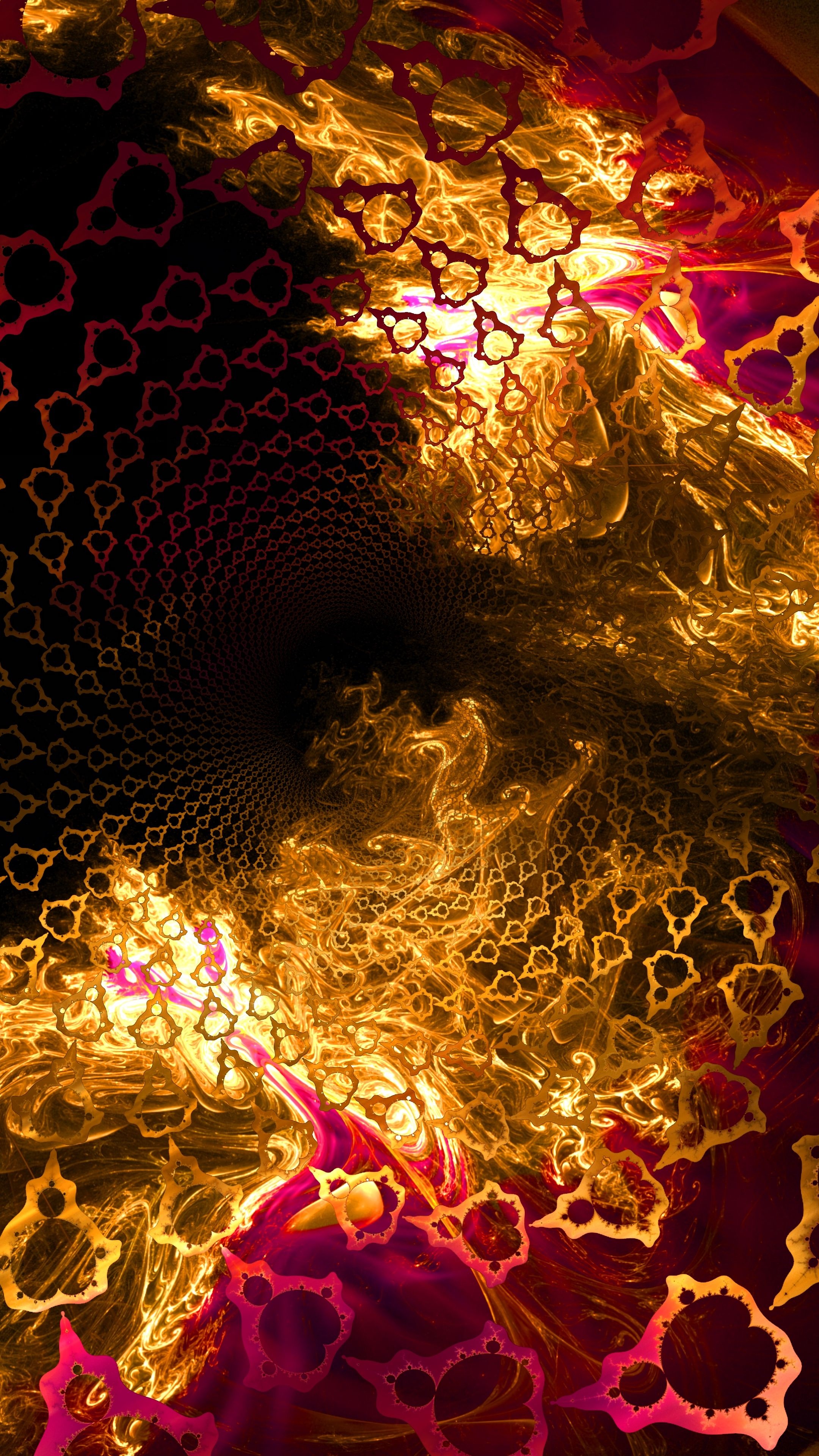 Fractal wallpapers, Light water fire pattern, Colorful imagery, Abstract design, 2160x3840 4K Phone