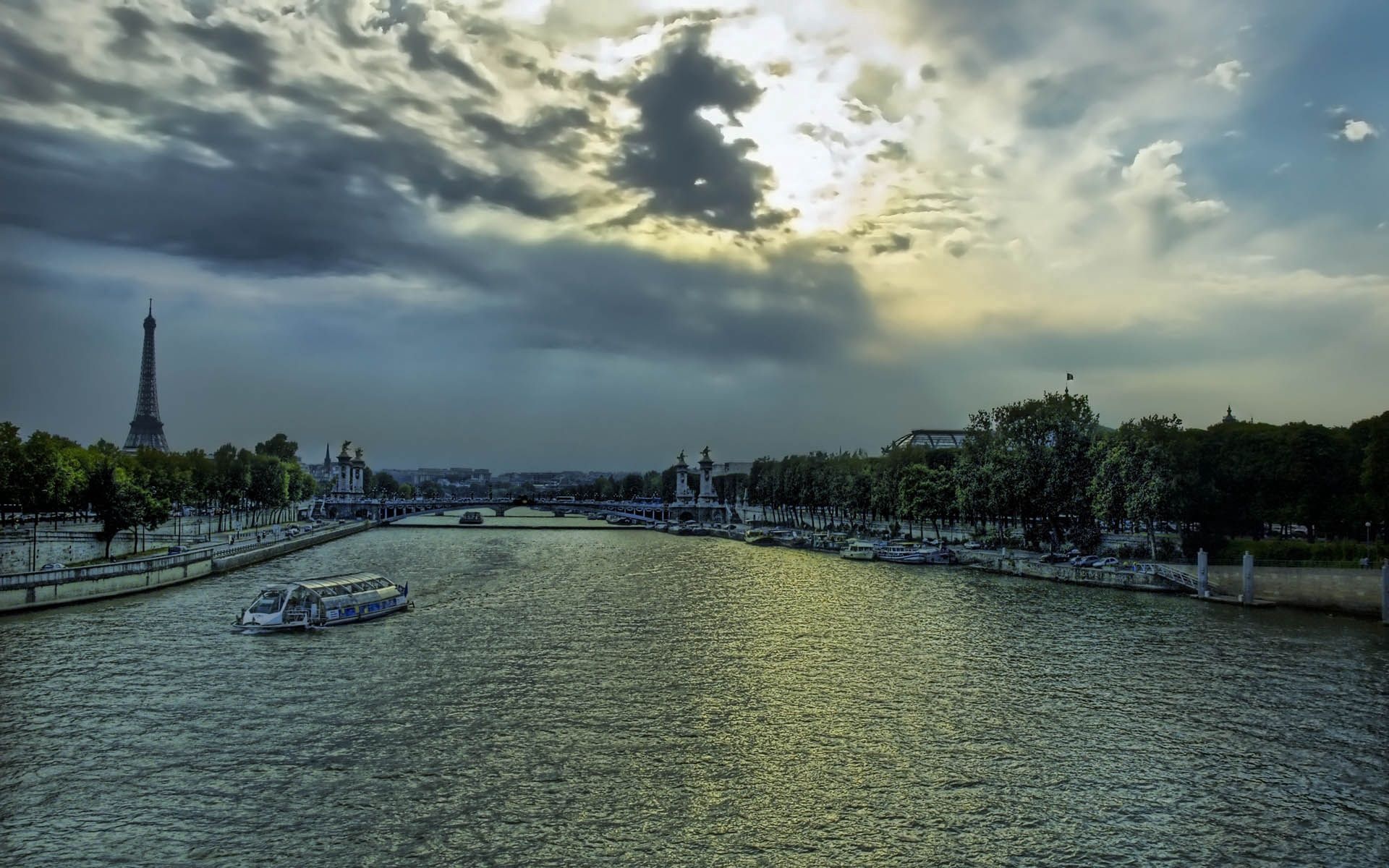 Seine River, Beautiful wallpapers, Parisian charm, Breathtaking views, 1920x1200 HD Desktop