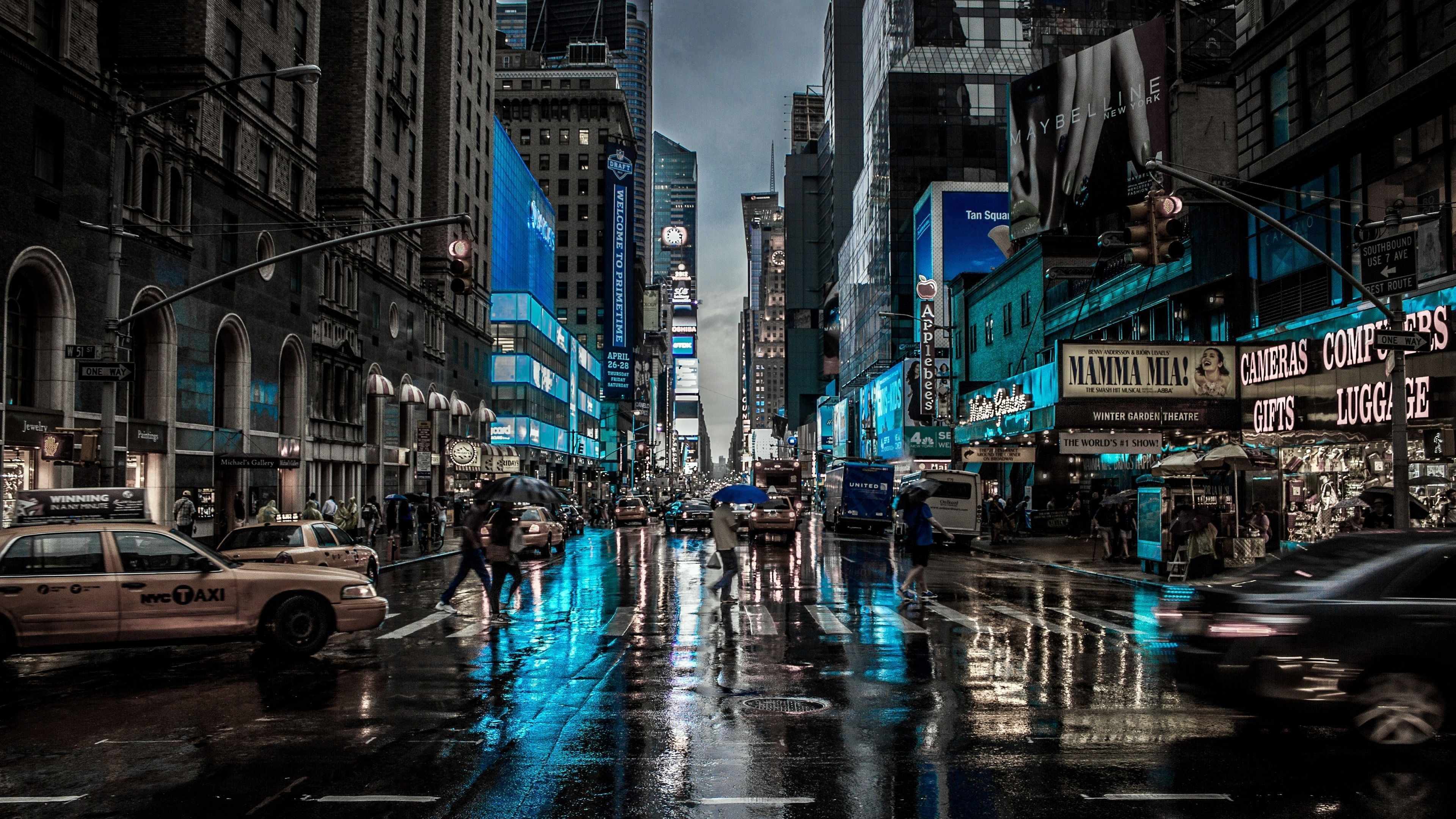 New York City, Travels, Street Reflection, Motion Blur, 3840x2160 4K Desktop