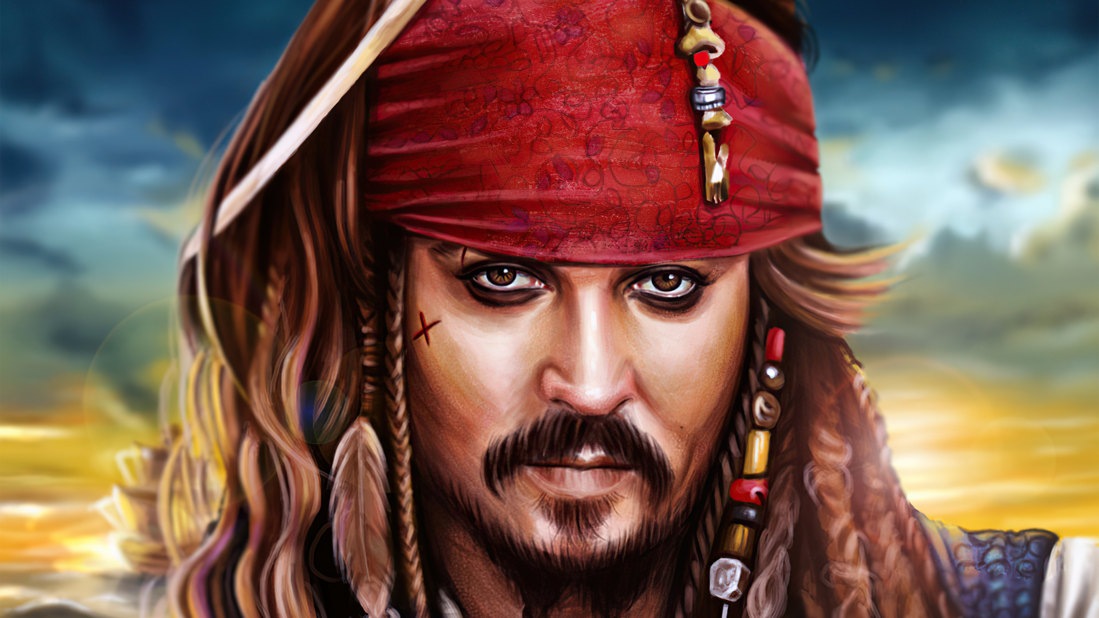 Jack Sparrow, Colorful digital art, 4k HD wallpapers, 3840x2160 4K Desktop