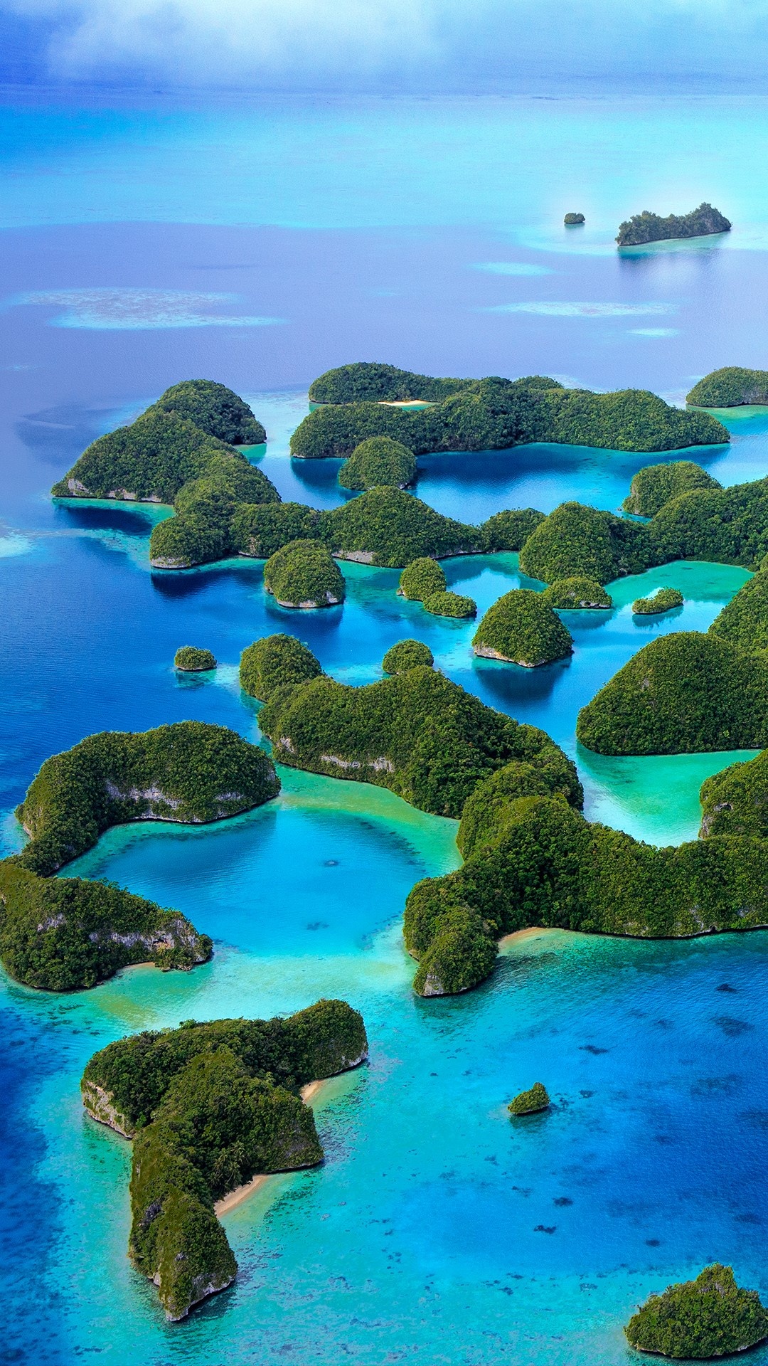Aerial view of Palau, 70 islands spectacle, Windows 10 spotlight images, Natural wonders, 1080x1920 Full HD Phone