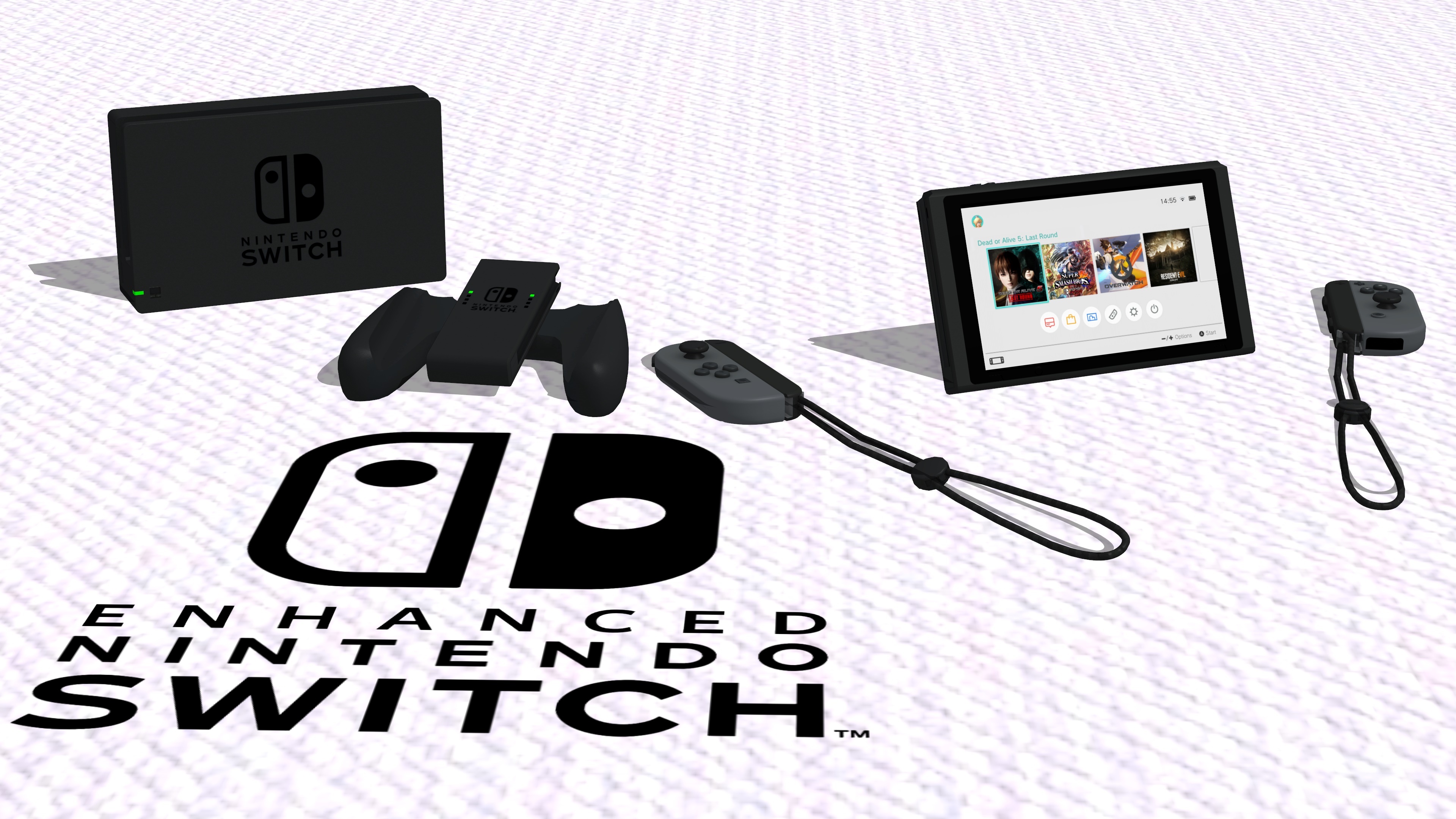 Nintendo: Equipped with a 6-inch, 720p capacitive touch screen, Gaming device. 3840x2160 4K Wallpaper.