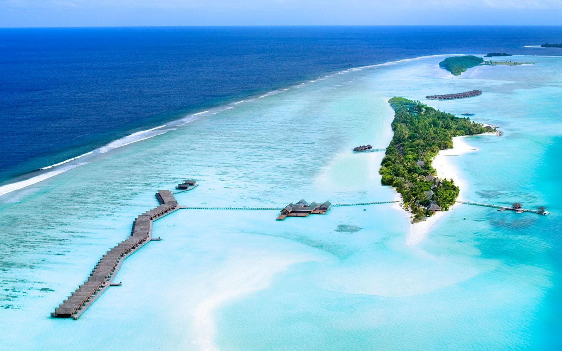 Male, Maldives, Island resort, Aerial view, 1920x1200 HD Desktop
