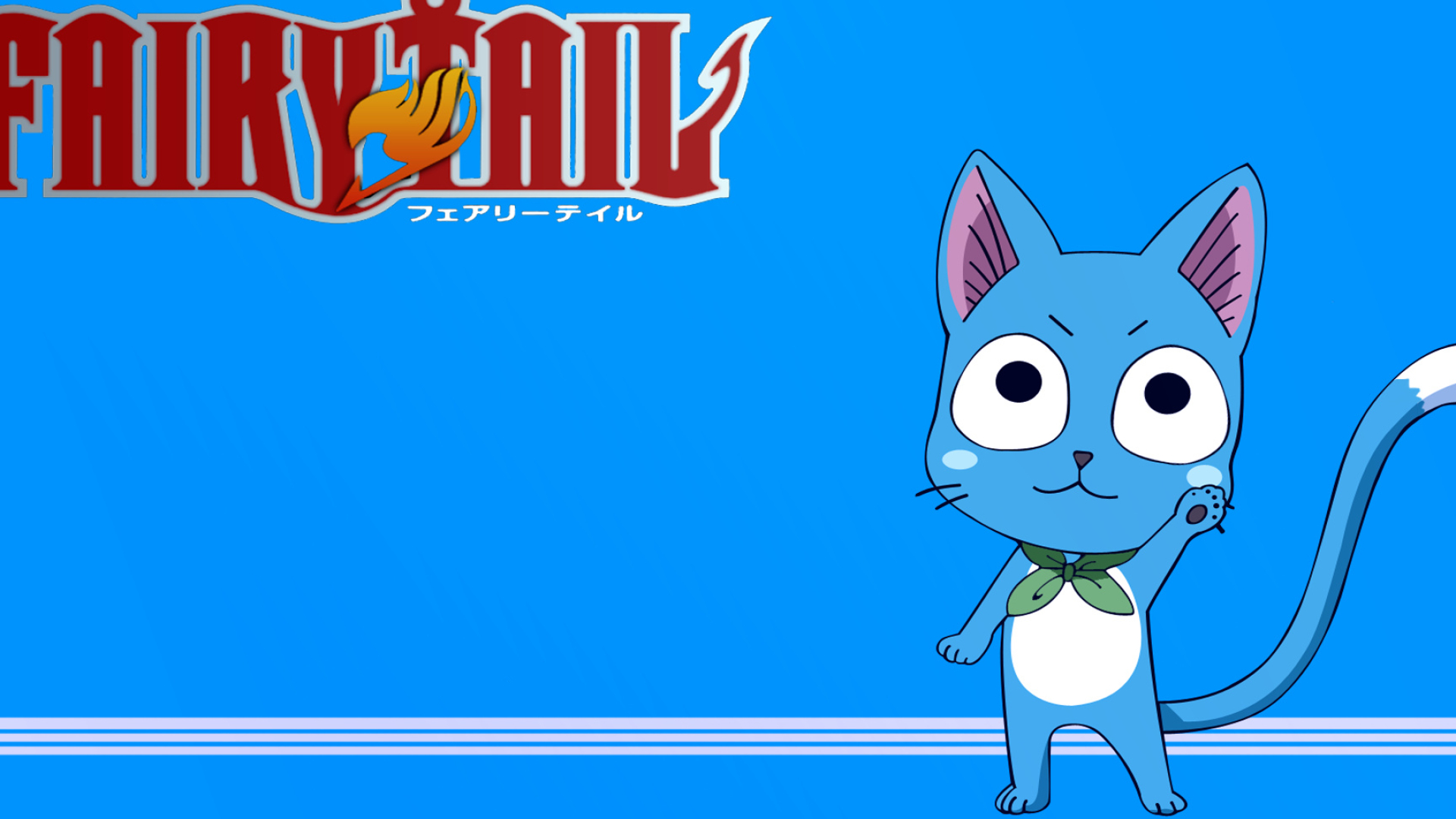 Happy (Fairy Tail): An action-adventure anime series, Cat. 1920x1080 Full HD Background.