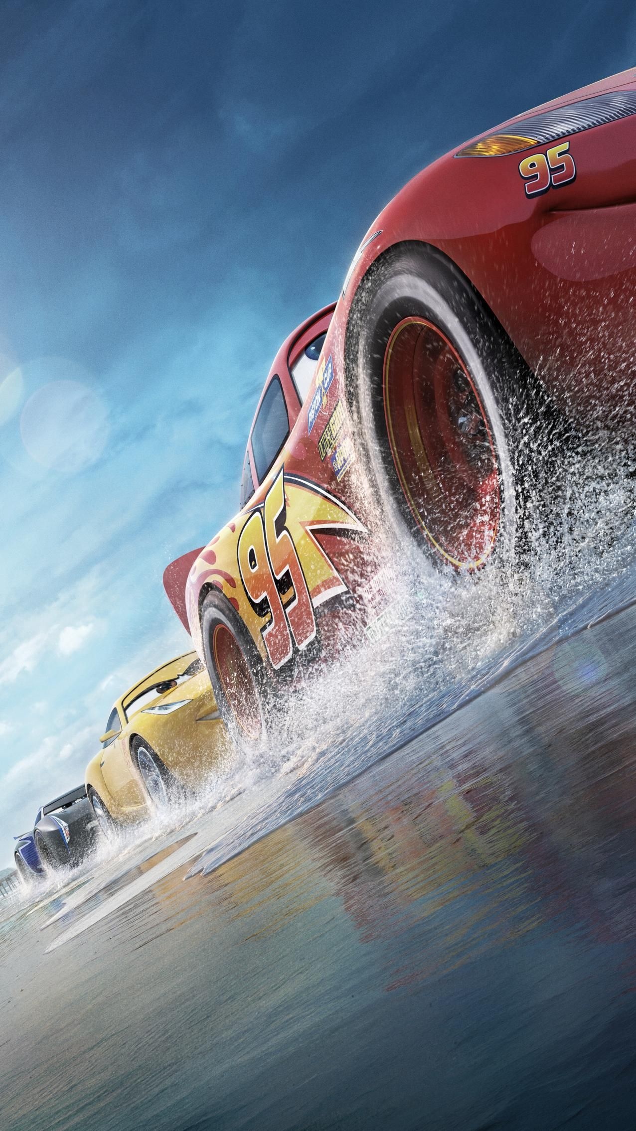 Cars (Disney): The third installment in the franchise, Pixar Animation Studios. 1280x2270 HD Background.