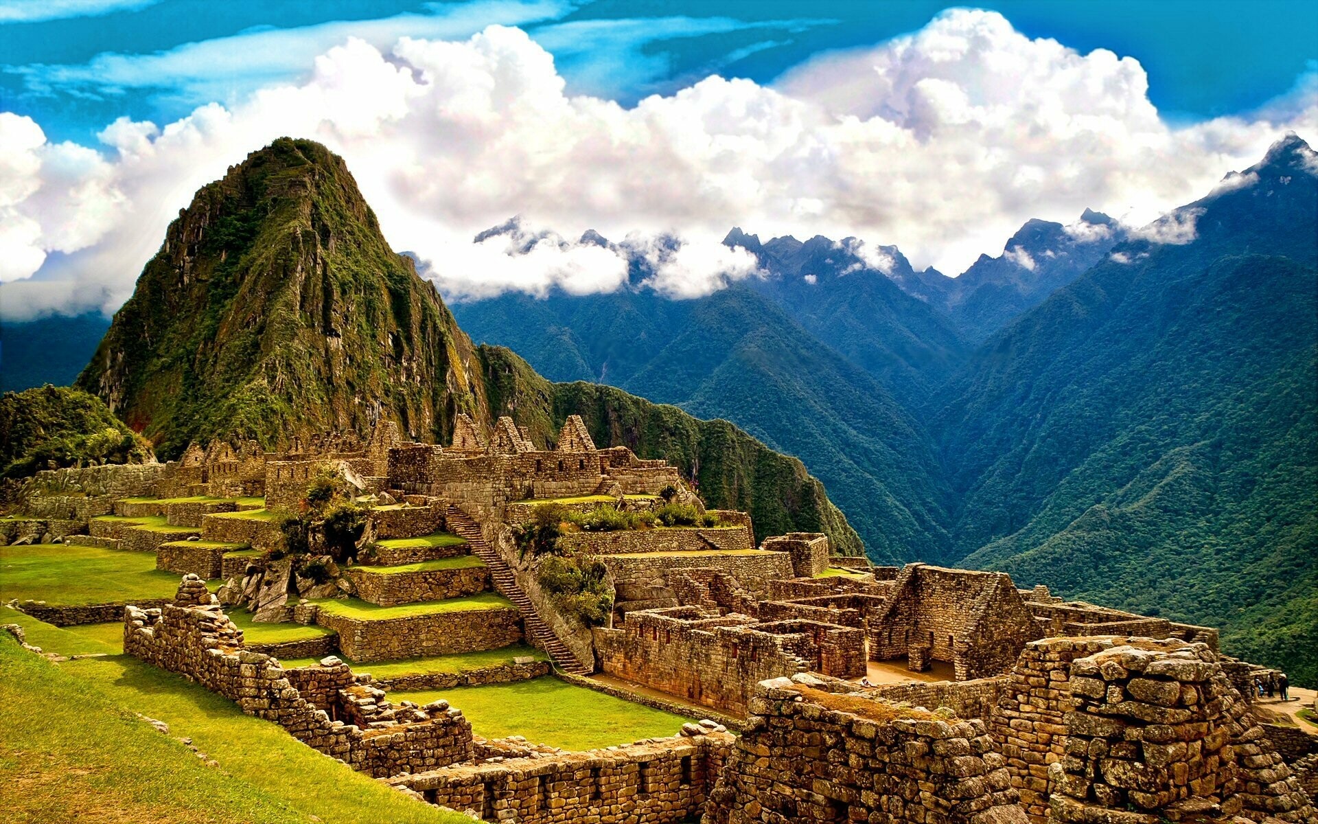 Machu Picchu: Surrounded by forests in the province of Urubamba, Ruins. 1920x1200 HD Background.