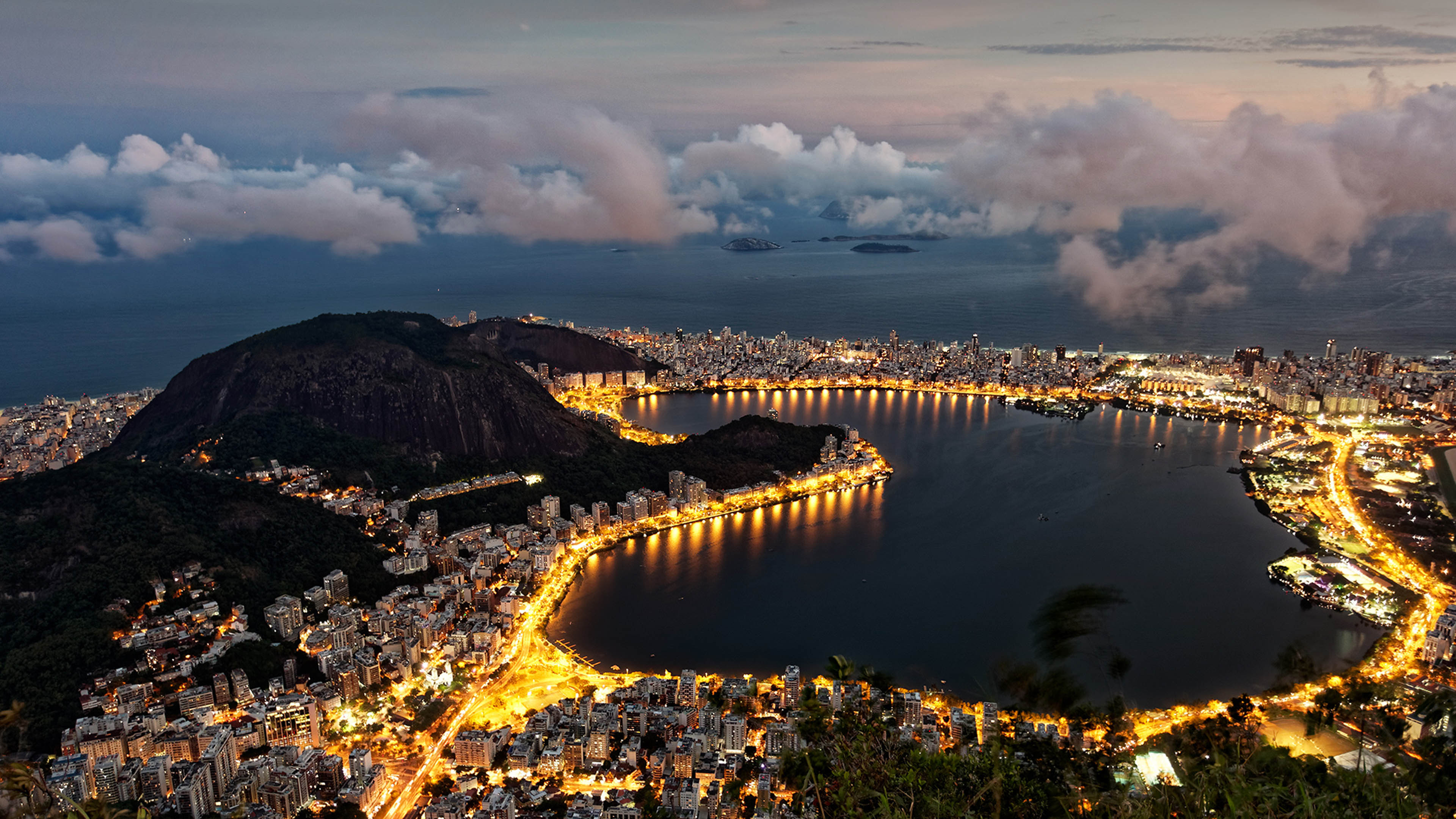 Rio De Janeiro, Rodrigo de Freitas Lagoon, Corcovado mountain, Scenic vistas, 3840x2160 4K Desktop