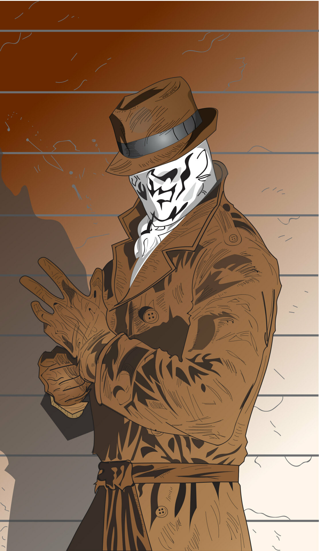 Rorschach (Watchmen): Continues to fight crime in spite of his outlaw status, eventually making the FBI's Ten Most Wanted List. 1120x1920 HD Background.