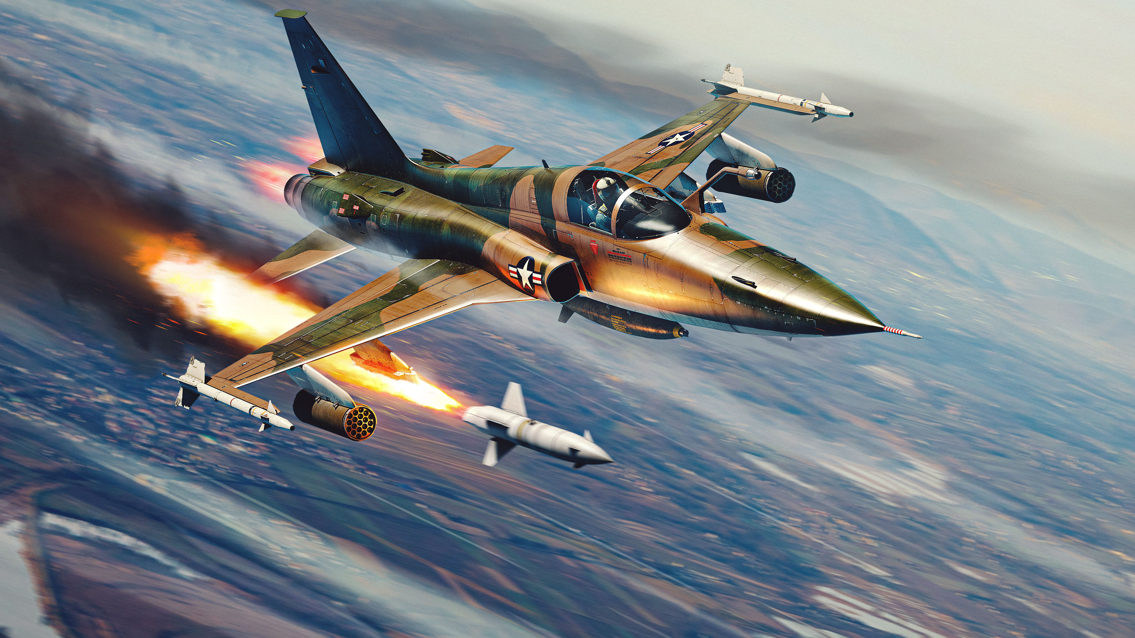 War Thunder, F-5C Bundle, Combat Aircraft, 3840x2160 4K Desktop