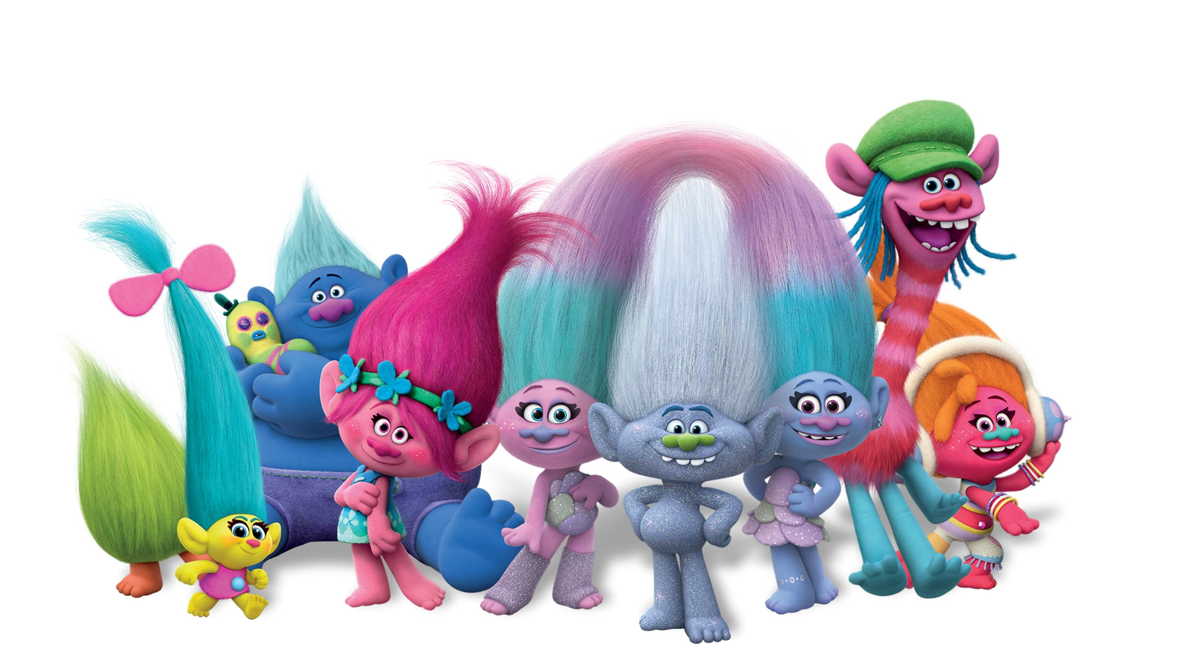 DreamWorks: Trolls, DWA, A subsidiary of Universal Pictures. 3840x2160 4K Background.