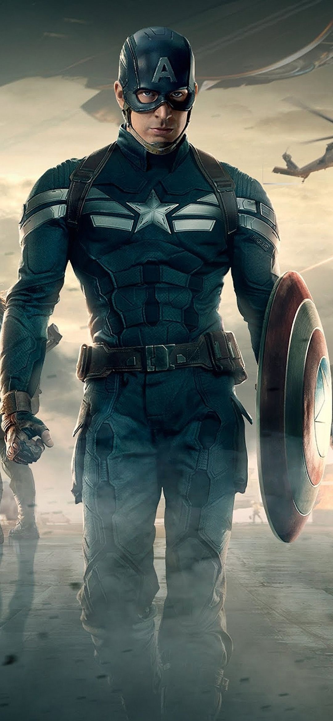 Captain America: Volunteered for Project Rebirth, The only recipient of the Super Soldier Serum. 1080x2340 HD Wallpaper.