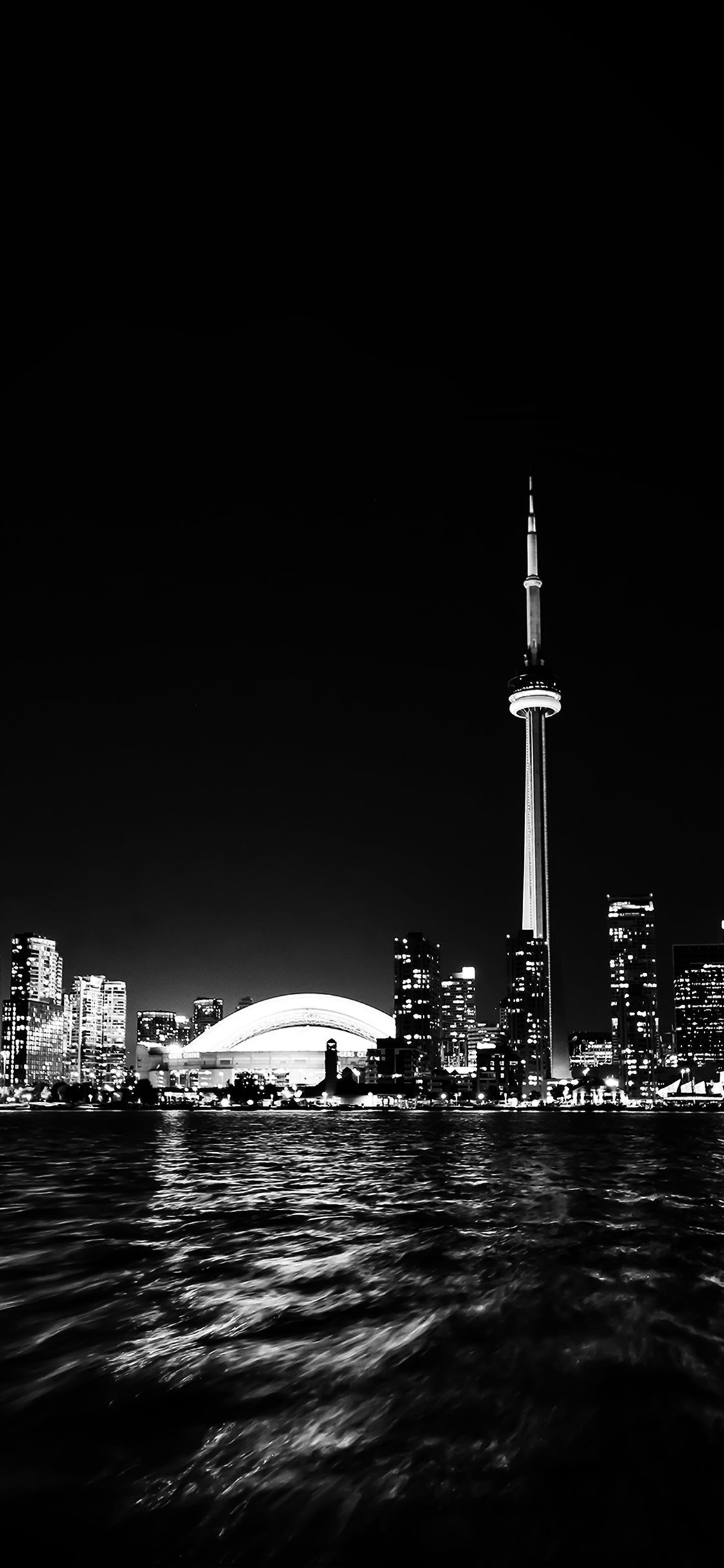 Toronto Skyline at Night, Dark cityview, Tower missing, Nighttime ambiance, 1130x2440 HD Phone