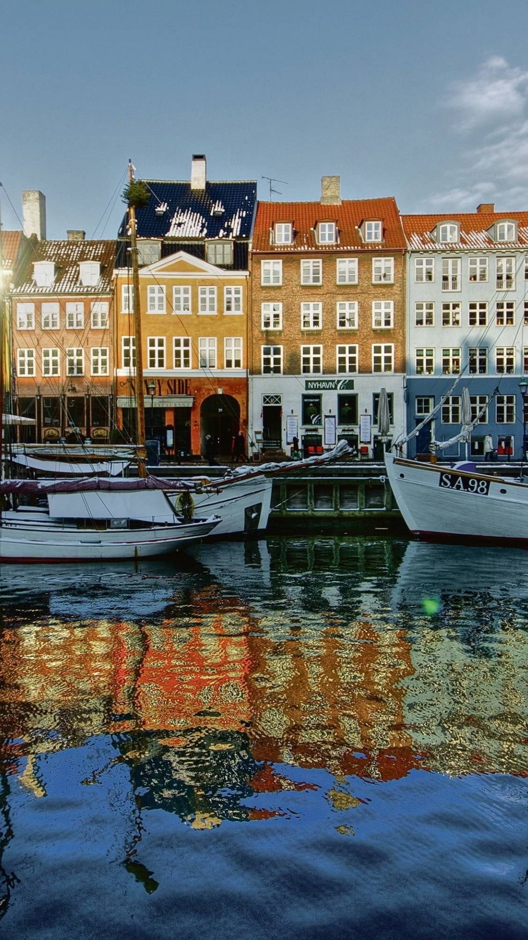 Nyhavn, Travel destination, Denmark, 1080x1920 Full HD Phone