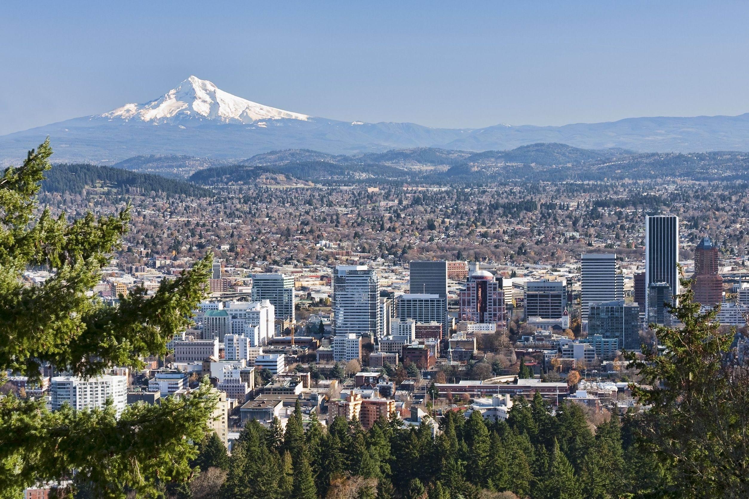 Portland Oregon Skyline, City of bridges, Riverfront views, Pacific Northwest, 2510x1680 HD Desktop