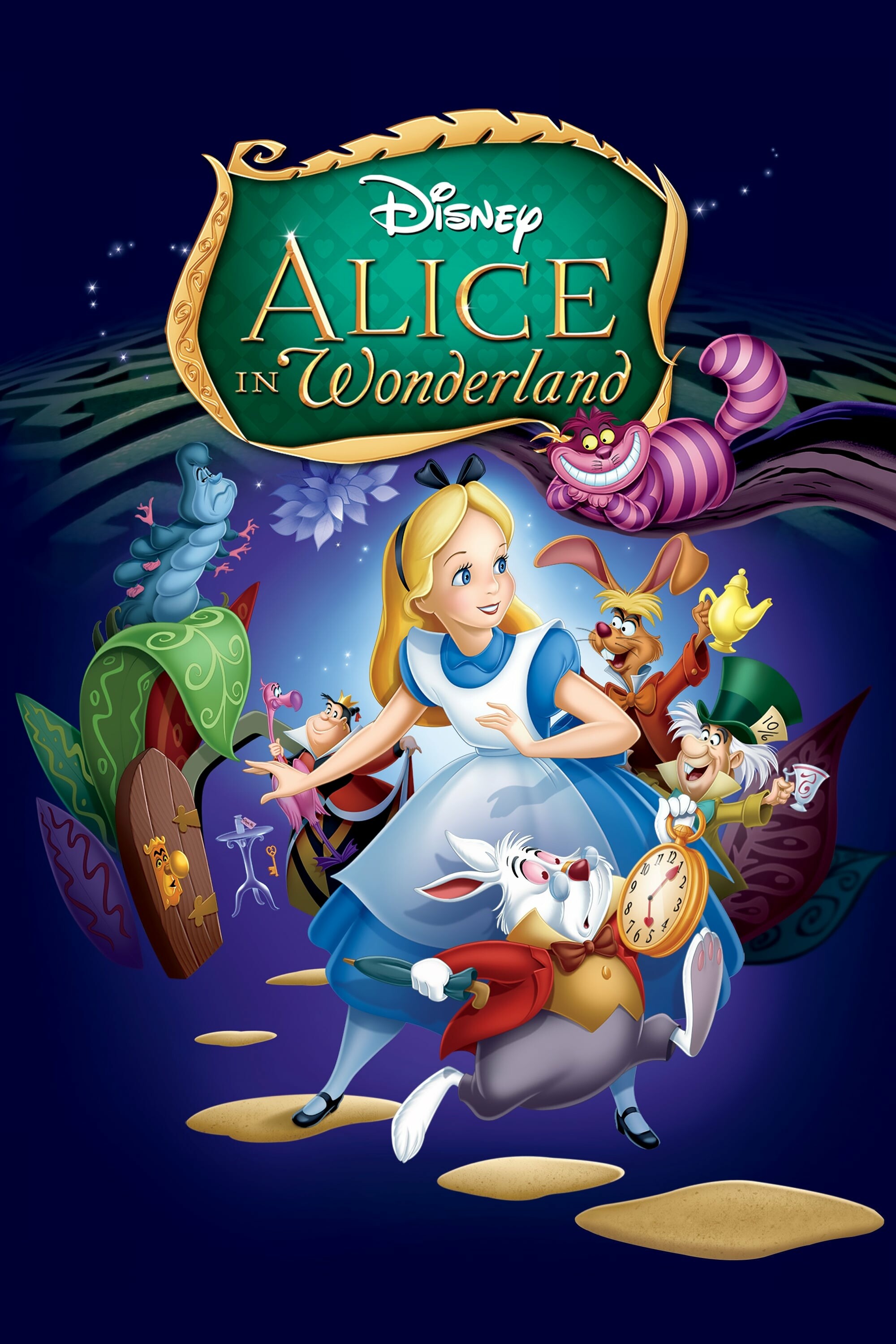Alice In Wonderland (Cartoon): A 1951 American animated musical fantasy comedy film, Walt Disney Productions. 2000x3000 HD Background.