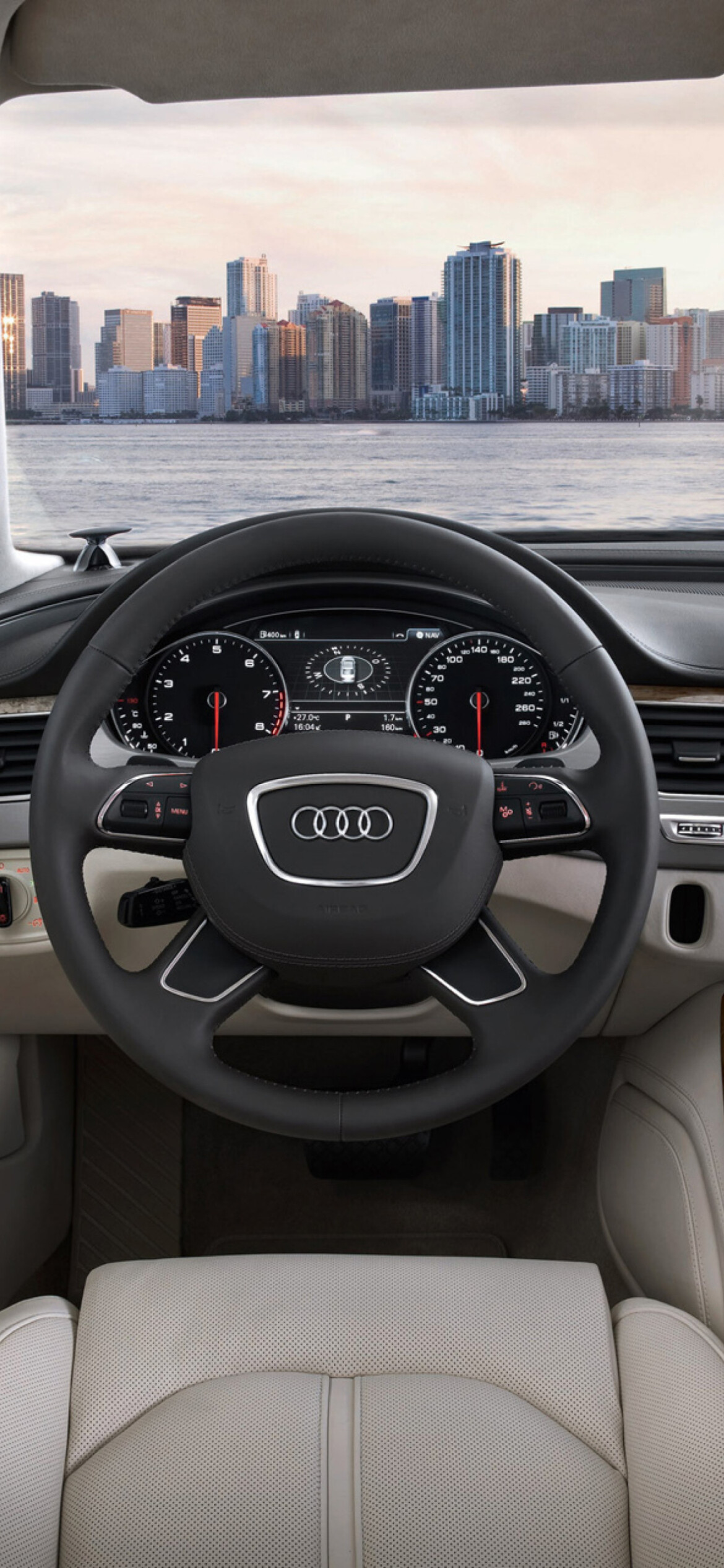 Audi A8: A German automotive manufacturer of luxury vehicles, Interior, Luxury sedan. 1170x2540 HD Background.