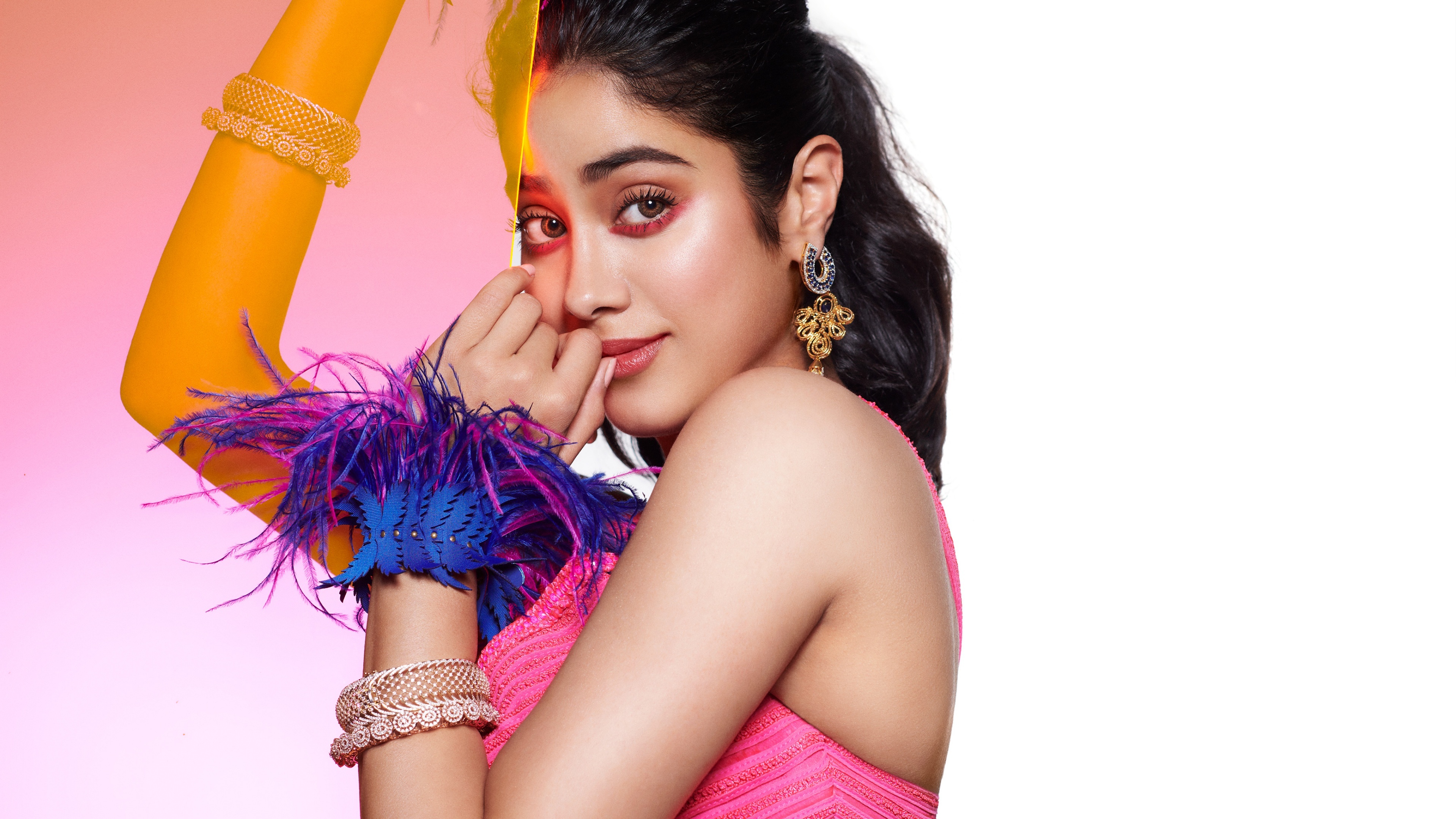 Indian actress, Bollywood glamour, Photoshoot beauty, Elegant earrings, 3840x2160 4K Desktop