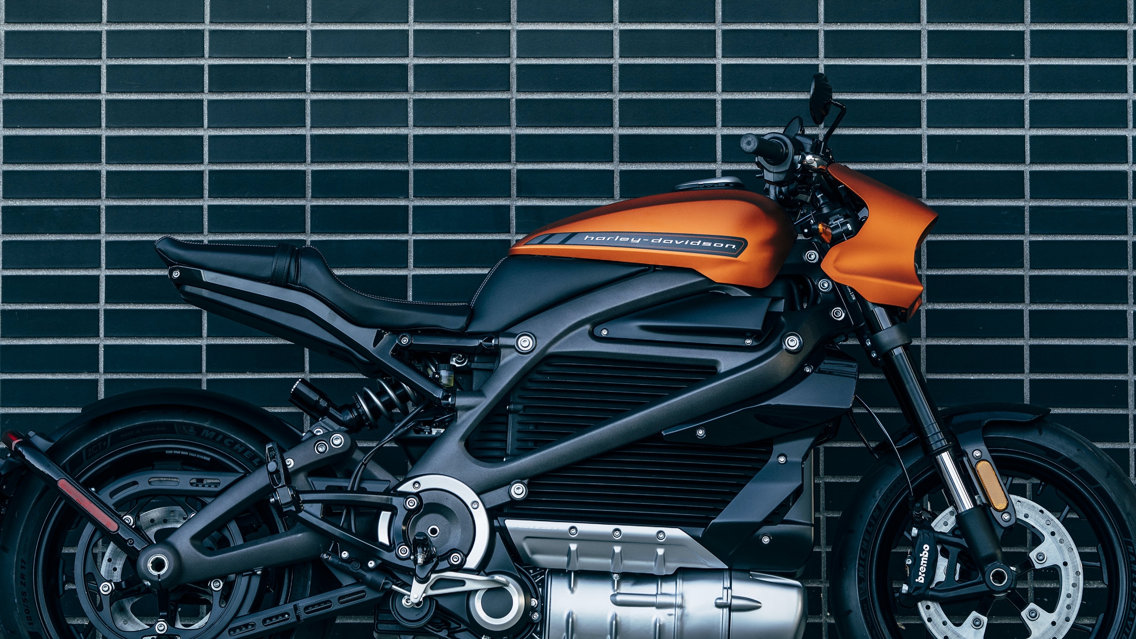 Harley-Davidson Livewire wallpaper, Orange motorcycle, 3840x2160 4K Desktop