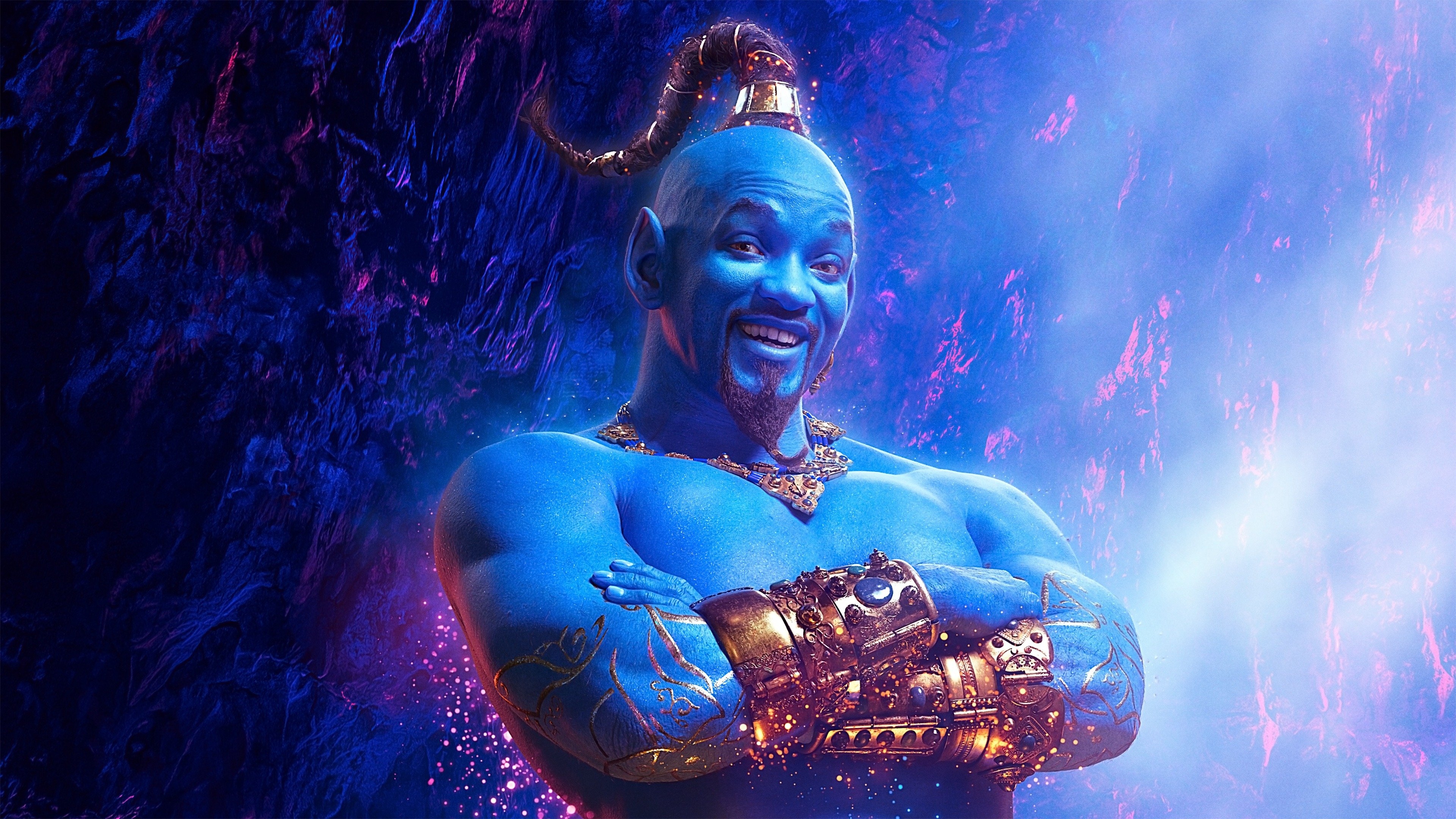 Will Smith: Genie, Aladdin, Musical fantasy film, 2019. 3840x2160 4K Background.