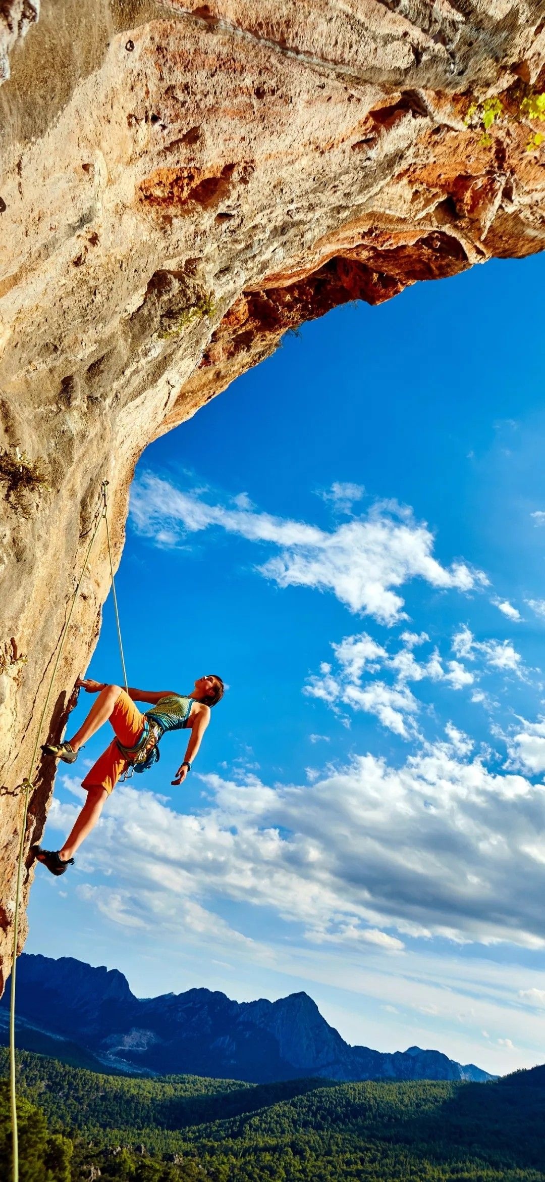 Rock Climbing: Proper Belay Stance, Hand Position, PBUS (Pull, Brake, Under, Slide) Technique, Summer Programs At International Rock Climbing School. 1080x2340 HD Background.