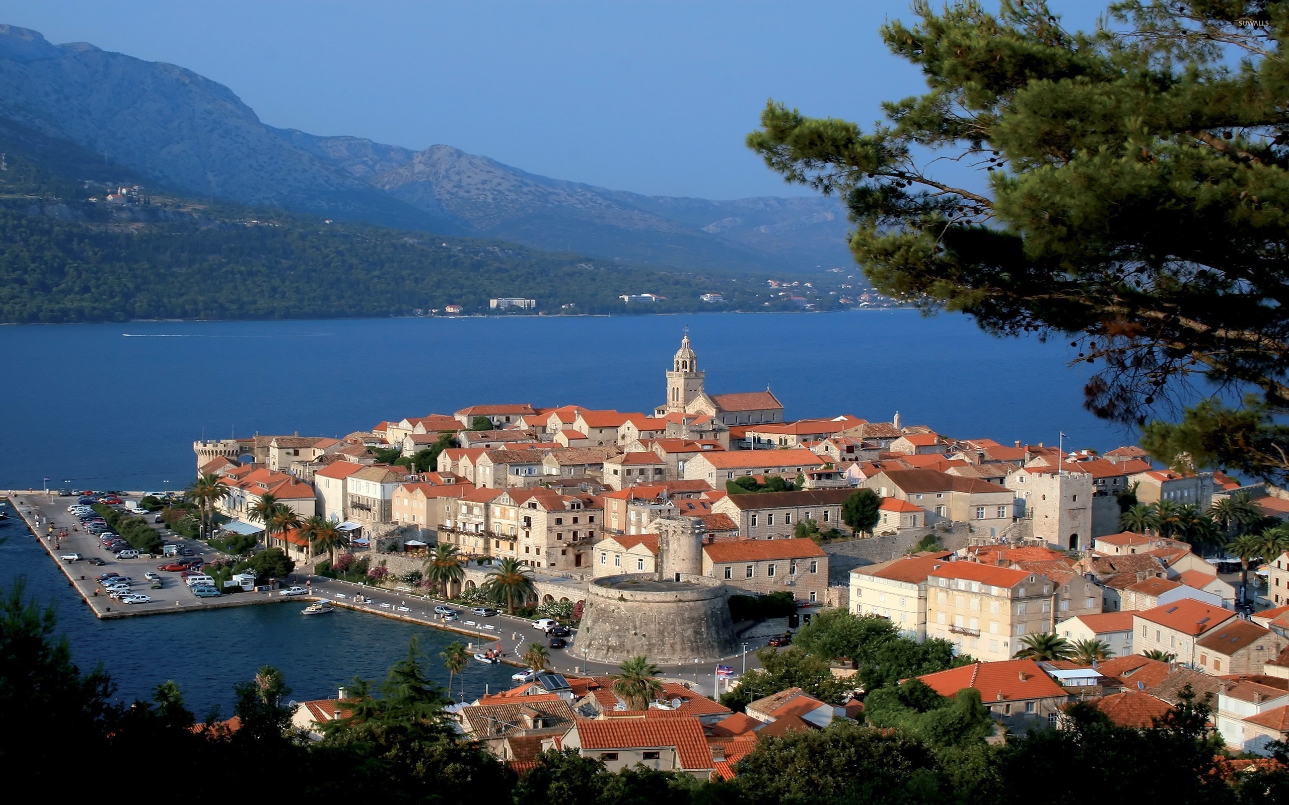 Croatia: Korcula, A Croatian island in the Adriatic Sea. 2560x1600 HD Background.