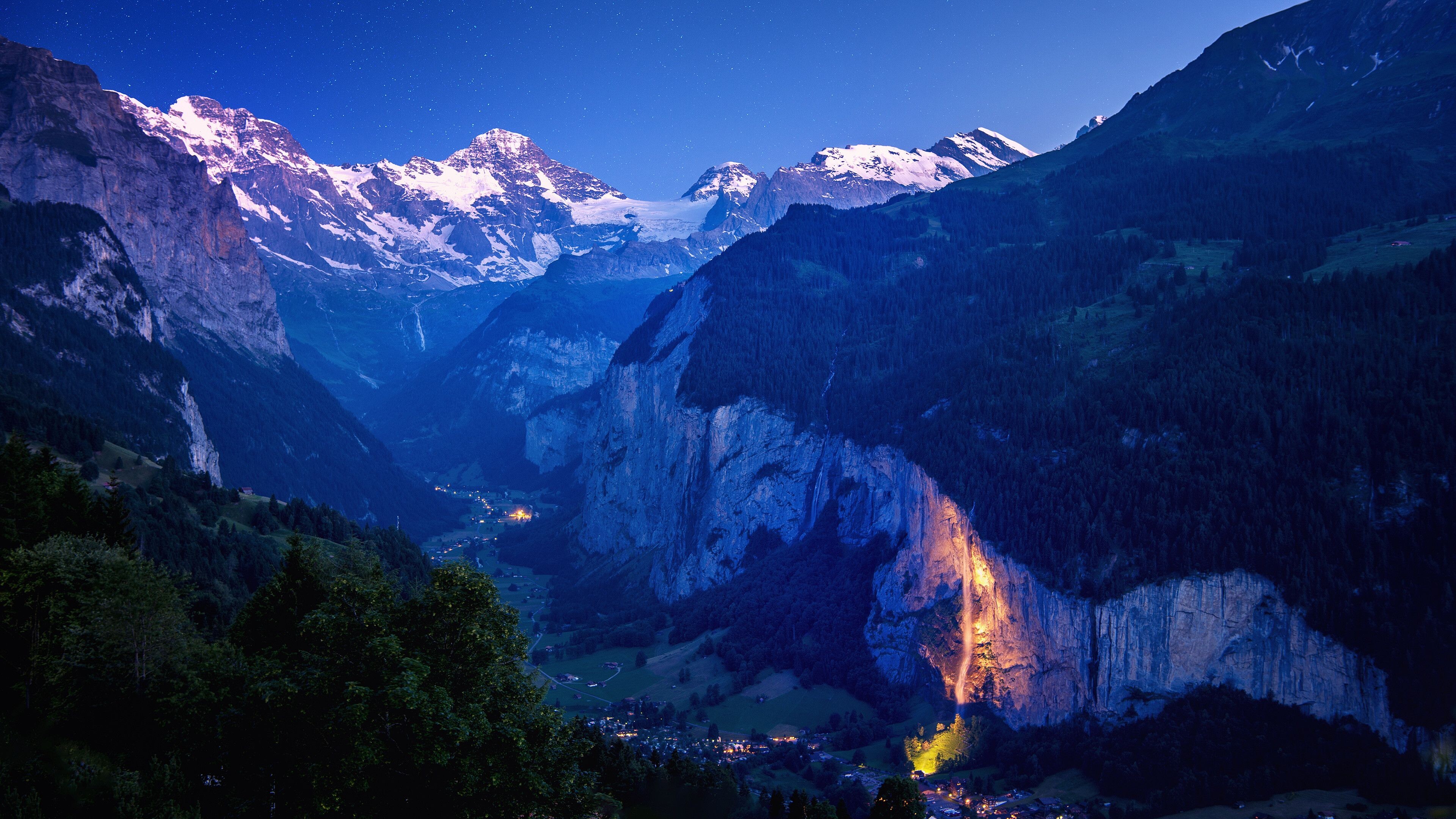 Geology: Lauterbrunnen, Interlaken-Oberhasli, Bern, Switzerland, Mountains, Scenery. 3840x2160 4K Wallpaper.