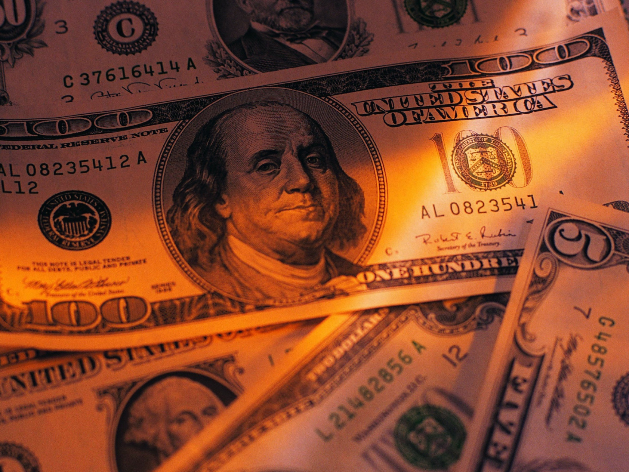 Dollar: "Benjamins", Cash, $100, Currency. 2050x1540 HD Background.