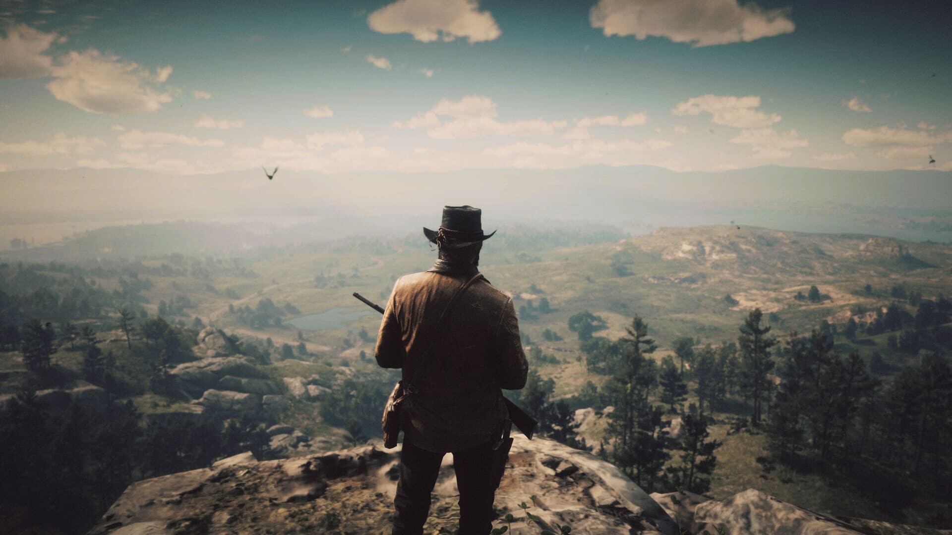 Red Dead Redemption: The game is set in an open world consisting of five fictional American regions. 1920x1080 Full HD Background.
