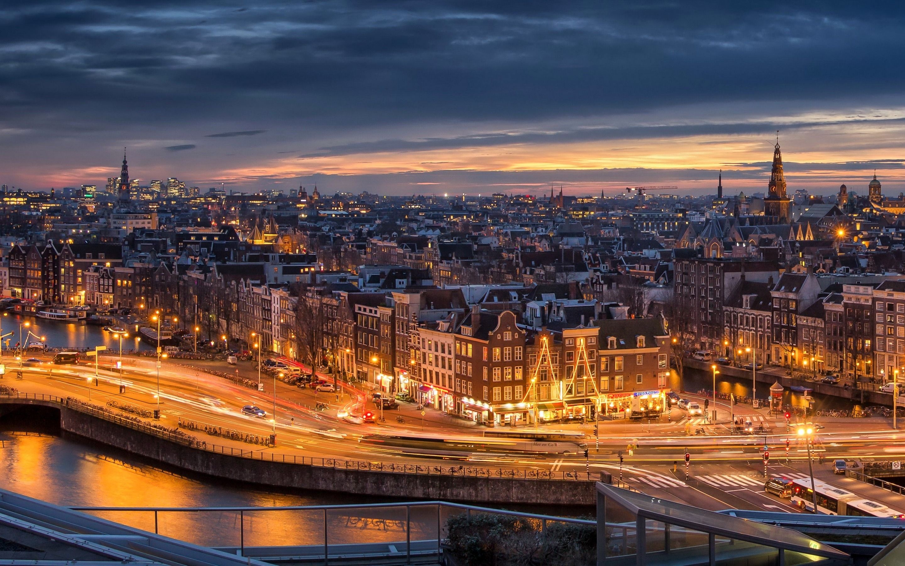 Amsterdam Skyline, Travels, Dutch Capital, Beautiful Views, 2880x1800 HD Desktop