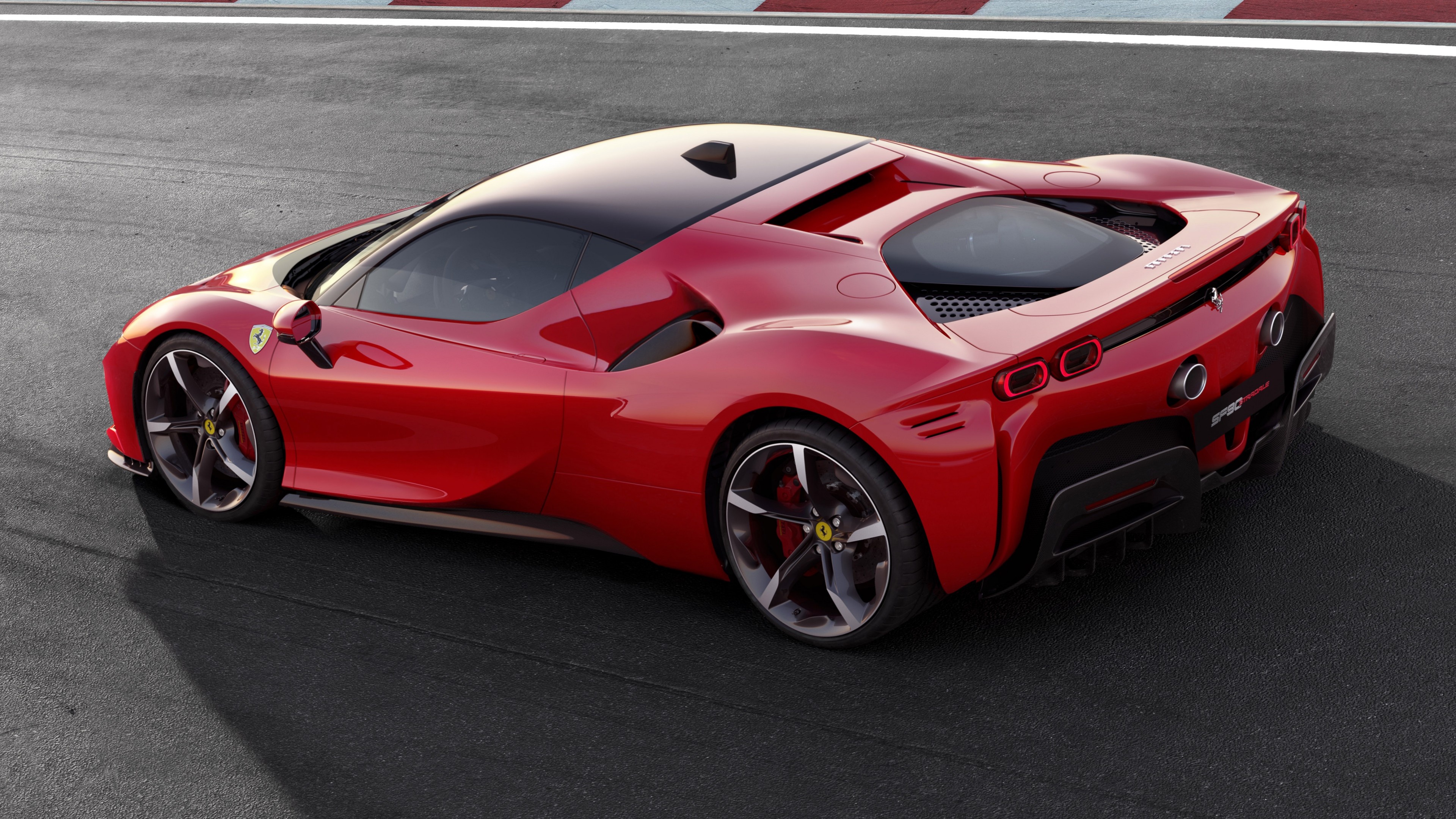 Ferrari SF90, Supercar perfection, Four-wheel masterpiece, Automotive marvel, 3840x2160 4K Desktop
