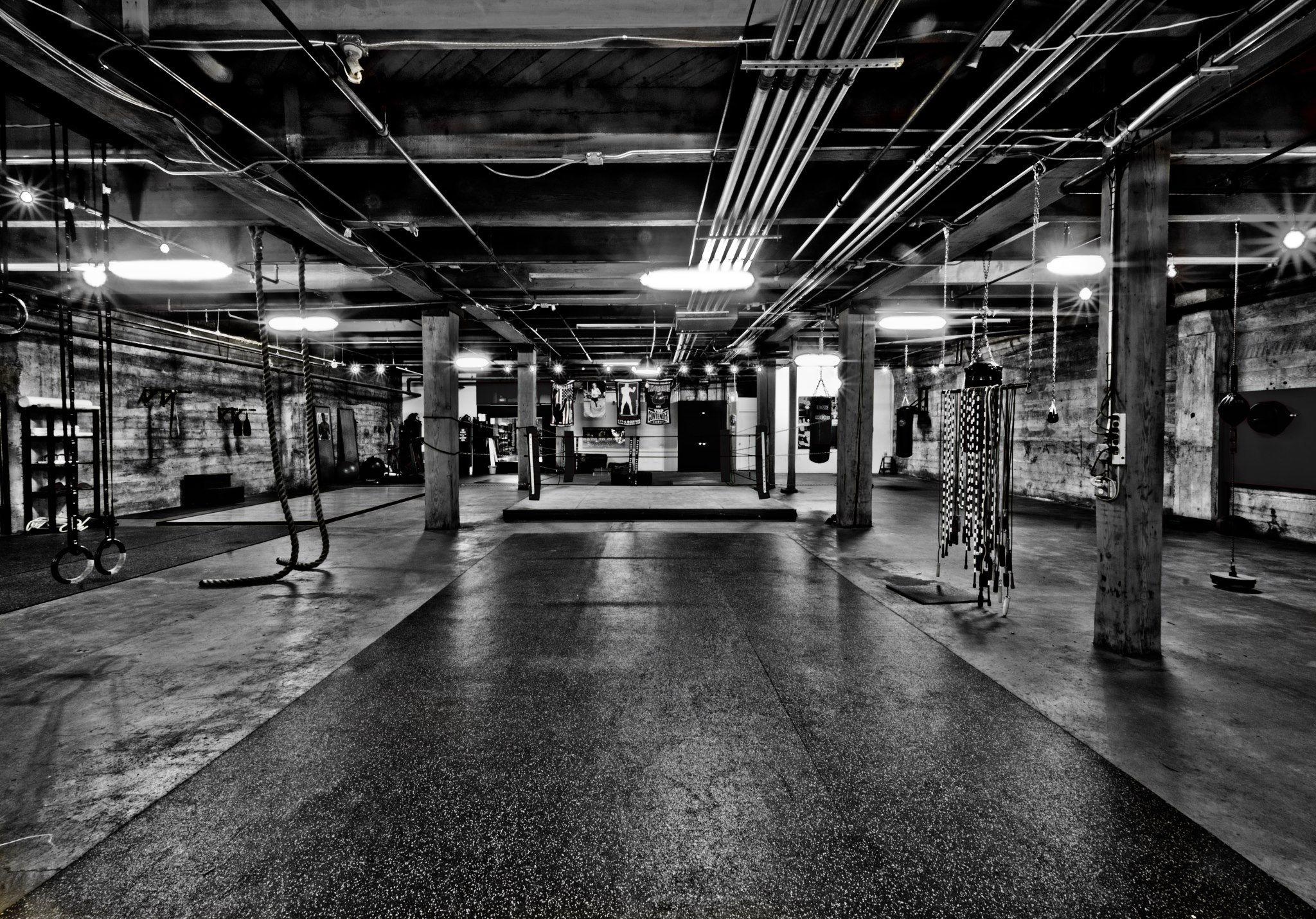CrossFit: Gym, Sports equipment, Black-and-white, Rubber flooring. 2050x1430 HD Wallpaper.