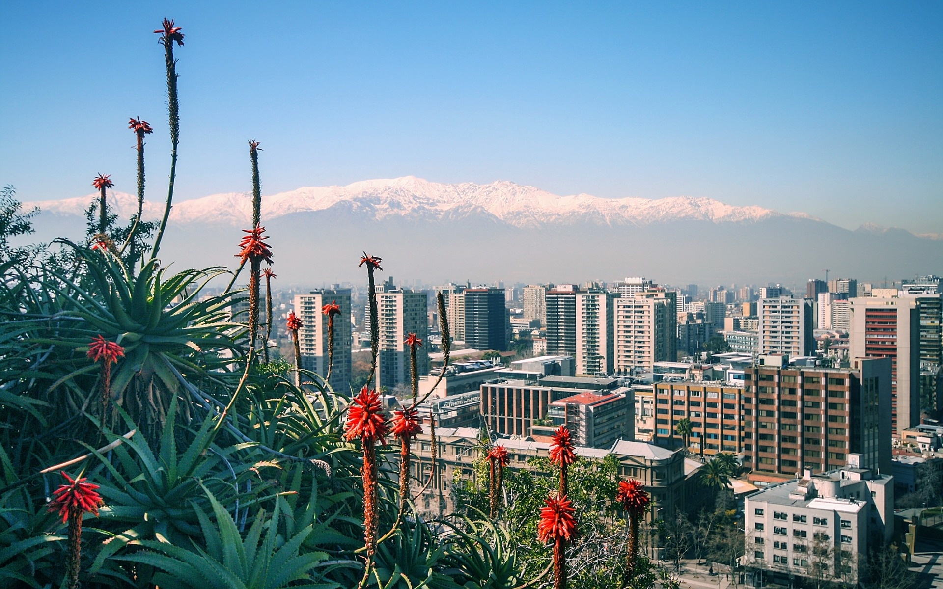 Chile: Santiago, the capital of the country, Andes, Mountain, Santa Lucia. 1920x1200 HD Background.