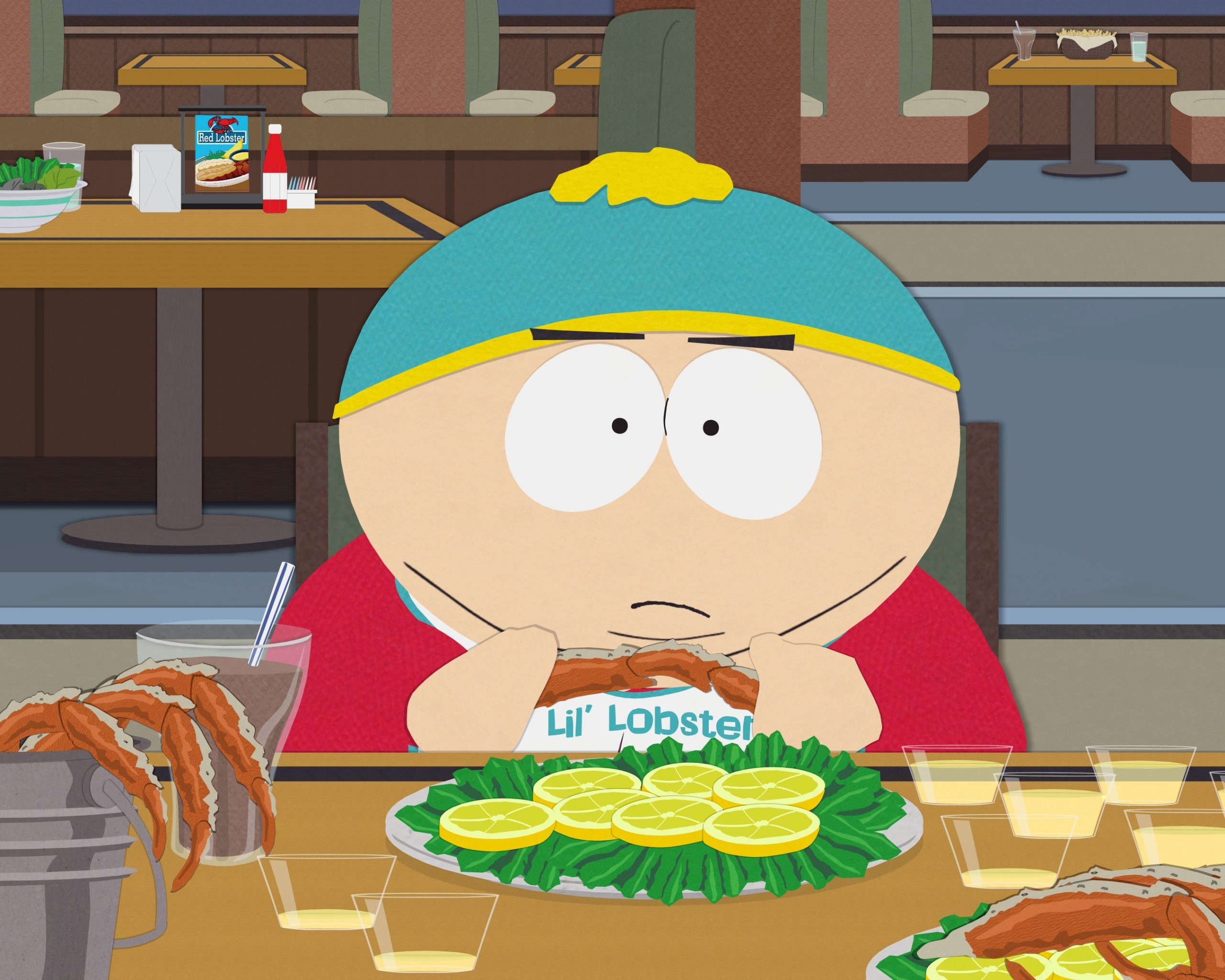 Cartman eating, Red Lobster, South Park, UHD wallpaper, 2560x2050 HD Desktop